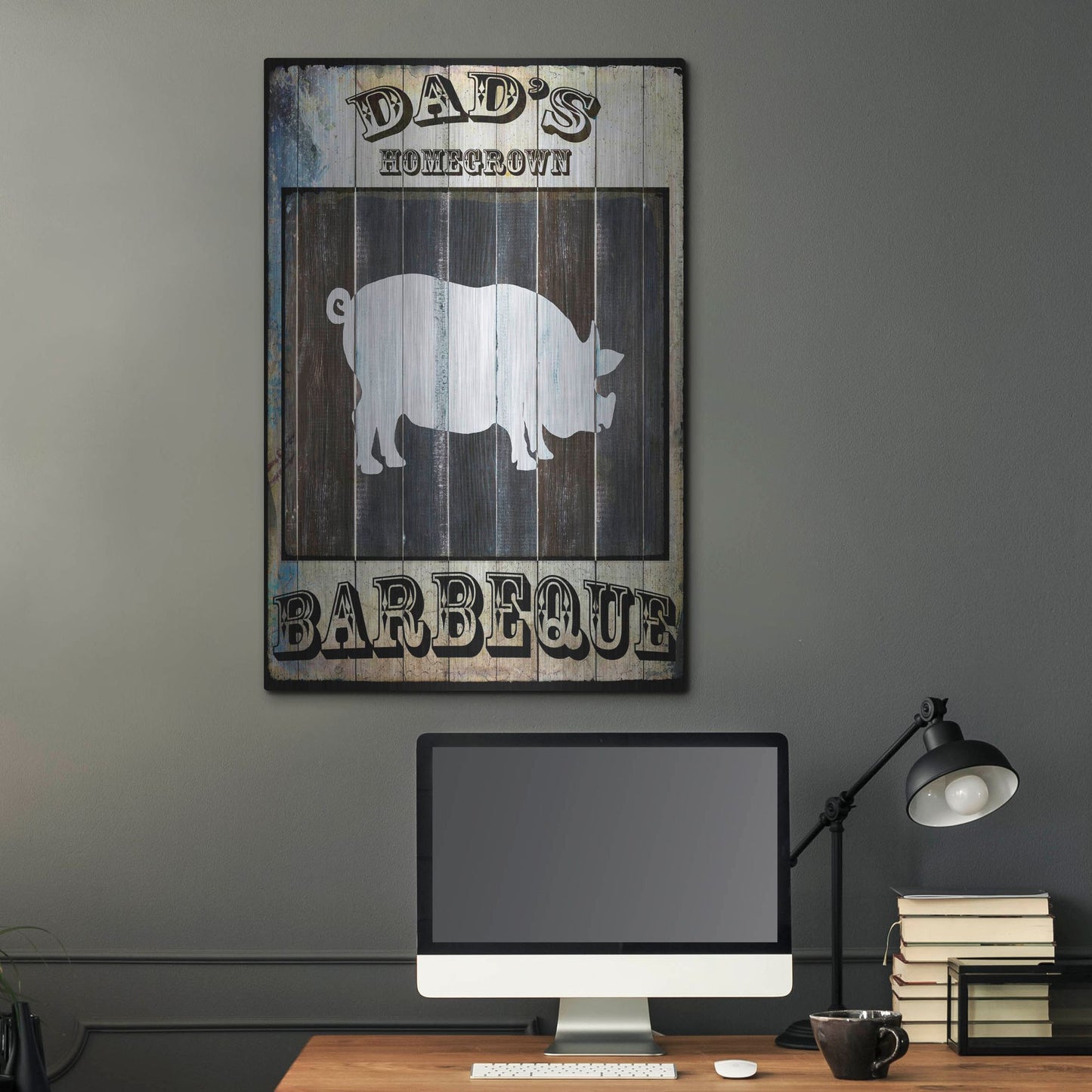Luxe Metal Art 'Dads BBQ 2' by Lightbox Journal, Metal Wall Art,24x36