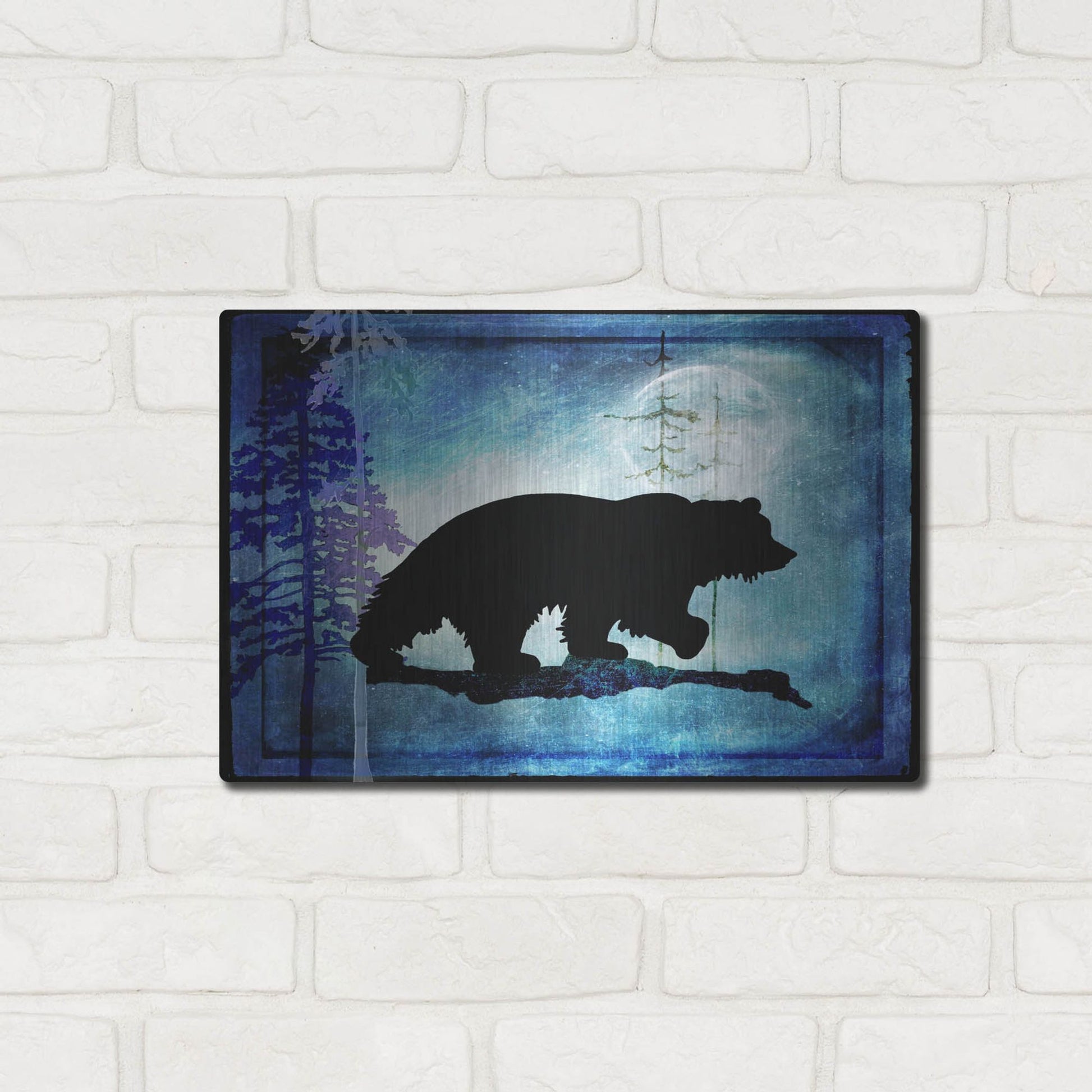 Luxe Metal Art 'Midnight Bear' by Lightbox Journal, Metal Wall Art,16x12