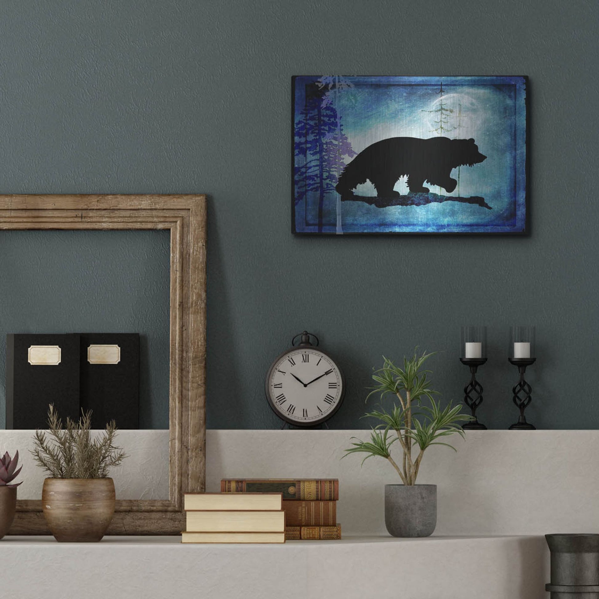 Luxe Metal Art 'Midnight Bear' by Lightbox Journal, Metal Wall Art,16x12