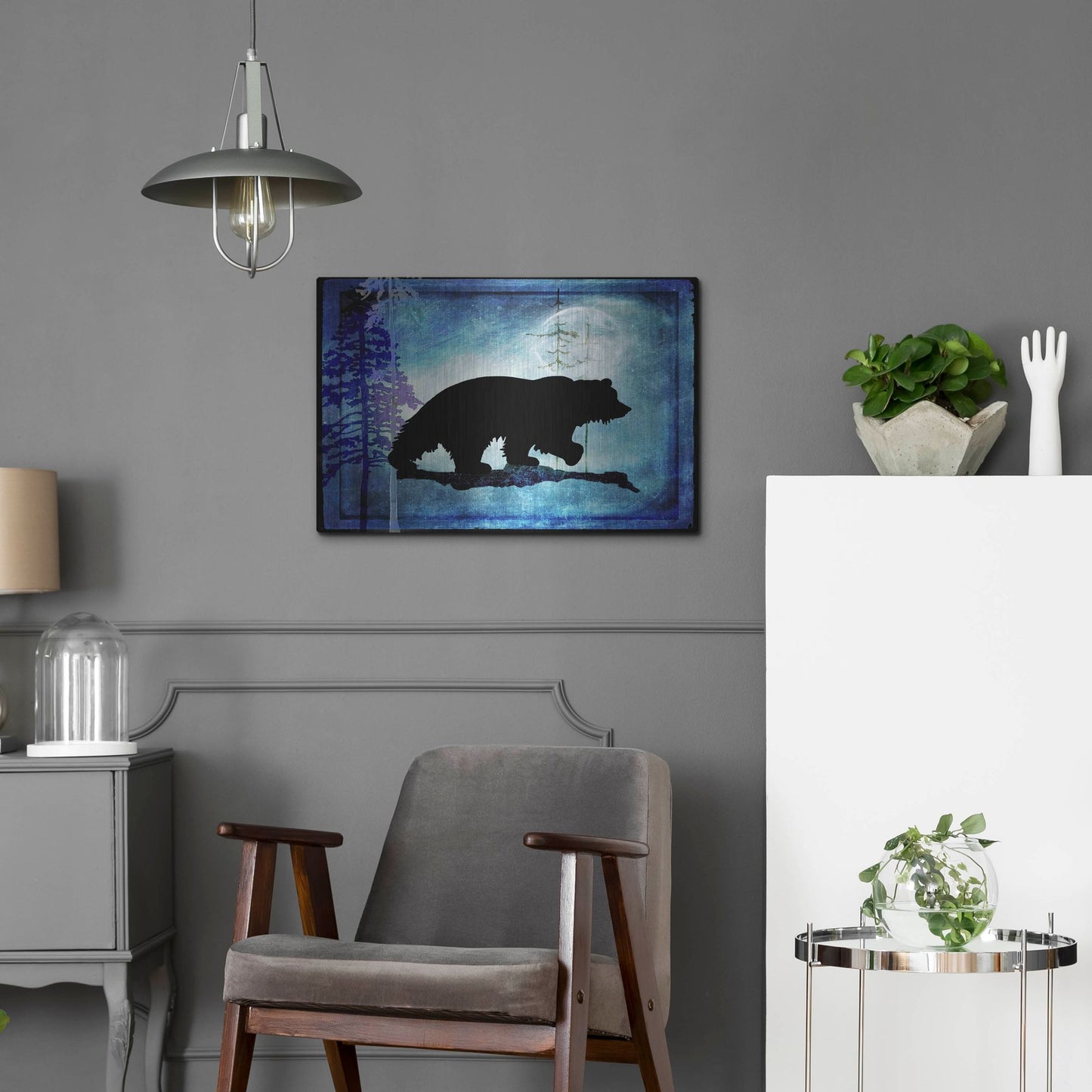 Luxe Metal Art 'Midnight Bear' by Lightbox Journal, Metal Wall Art,24x16