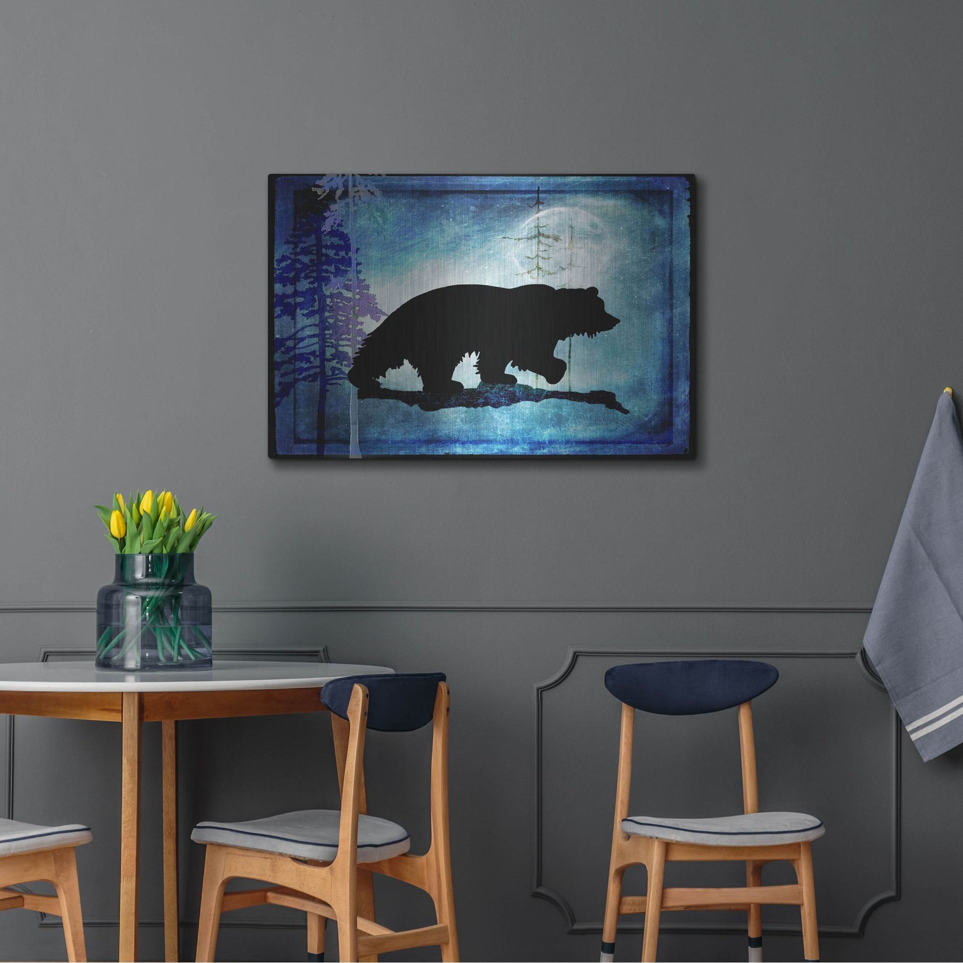 Luxe Metal Art 'Midnight Bear' by Lightbox Journal, Metal Wall Art,36x24