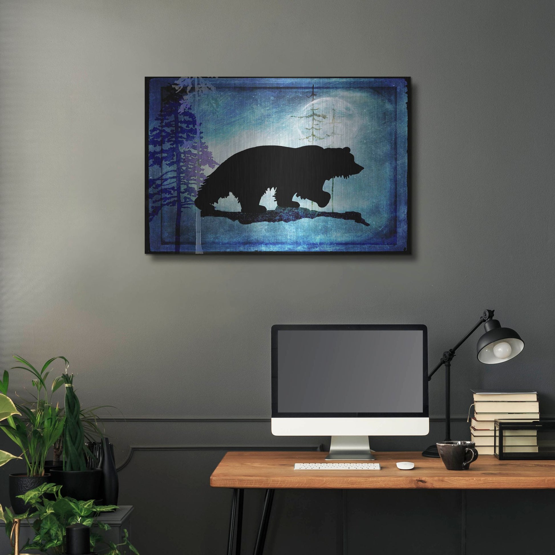 Luxe Metal Art 'Midnight Bear' by Lightbox Journal, Metal Wall Art,36x24