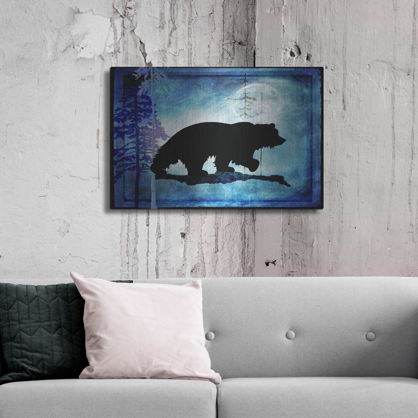 Luxe Metal Art 'Midnight Bear' by Lightbox Journal, Metal Wall Art,36x24