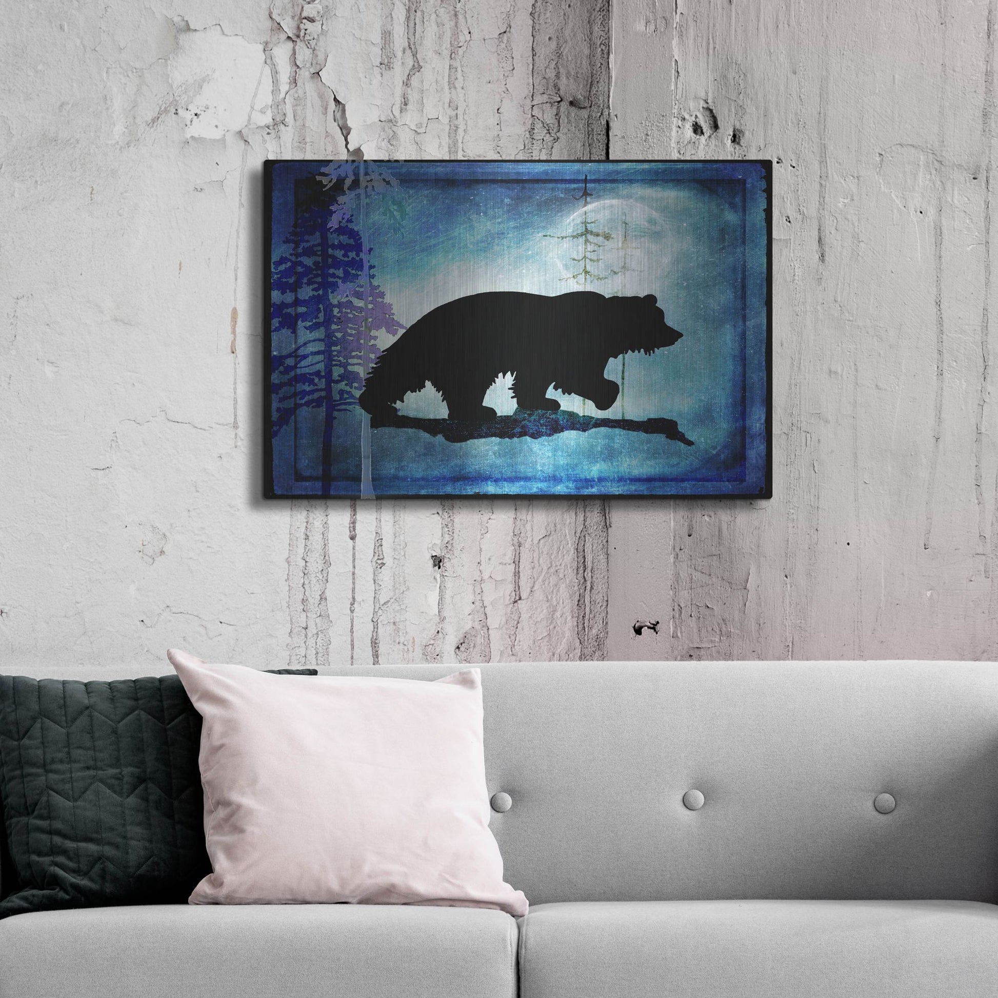 Luxe Metal Art 'Midnight Bear' by Lightbox Journal, Metal Wall Art,36x24