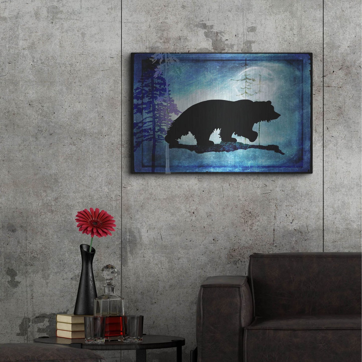 Luxe Metal Art 'Midnight Bear' by Lightbox Journal, Metal Wall Art,36x24