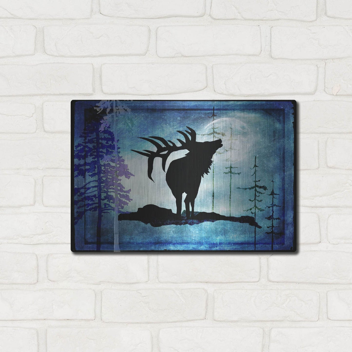 Luxe Metal Art 'Midnight Elk' by Lightbox Journal, Metal Wall Art,16x12