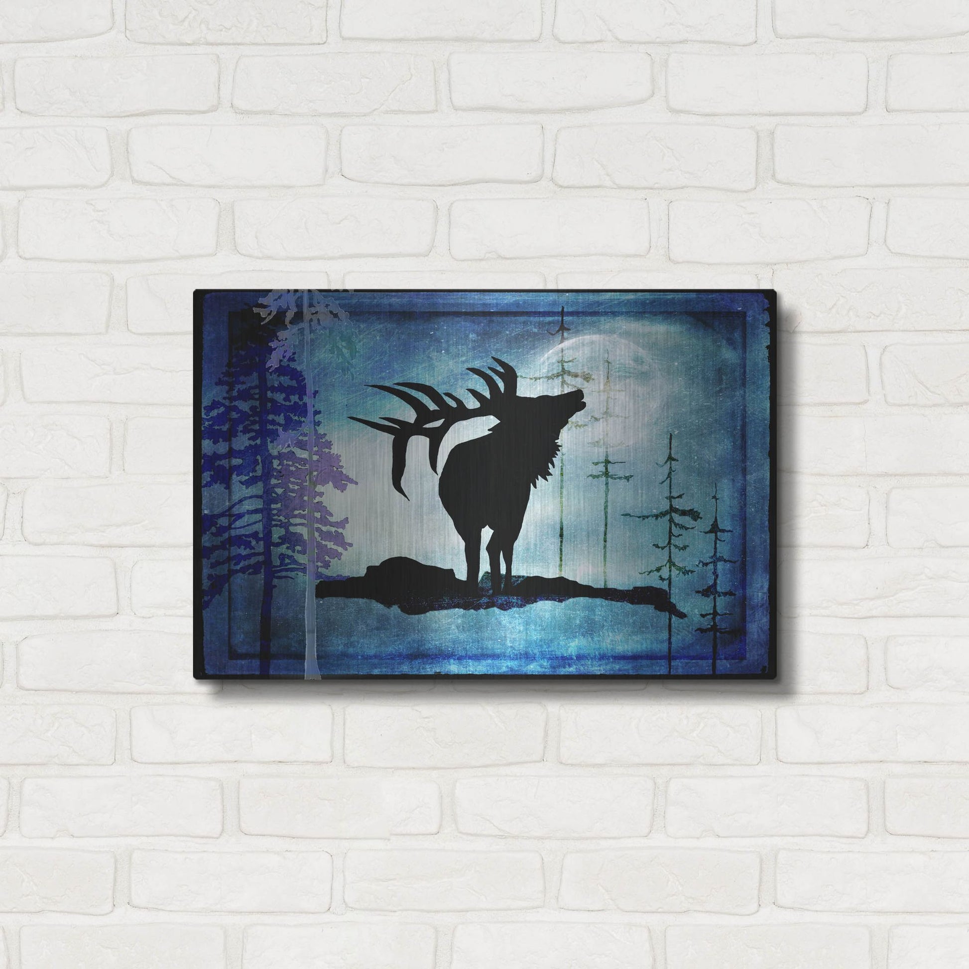 Luxe Metal Art 'Midnight Elk' by Lightbox Journal, Metal Wall Art,24x16
