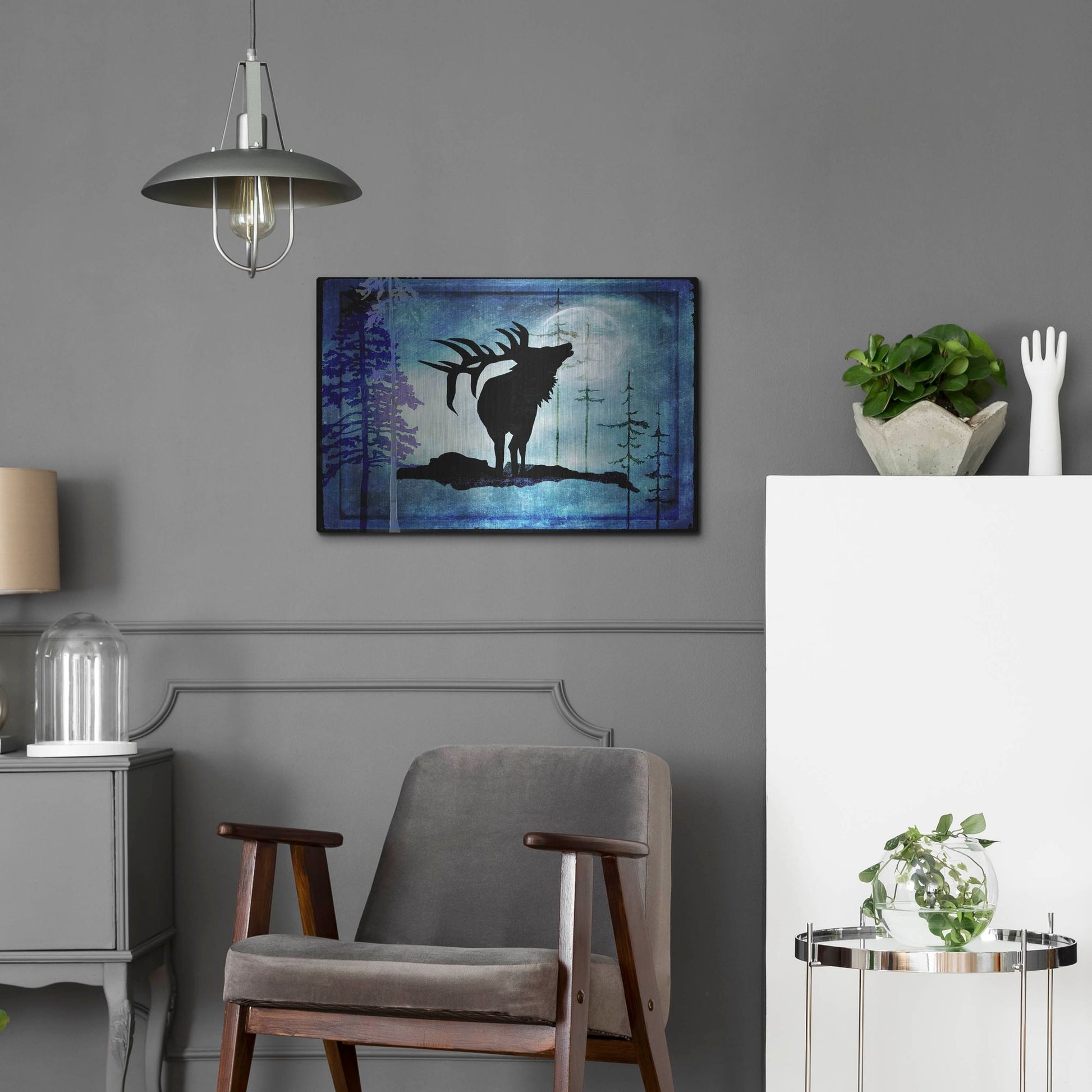 Luxe Metal Art 'Midnight Elk' by Lightbox Journal, Metal Wall Art,24x16