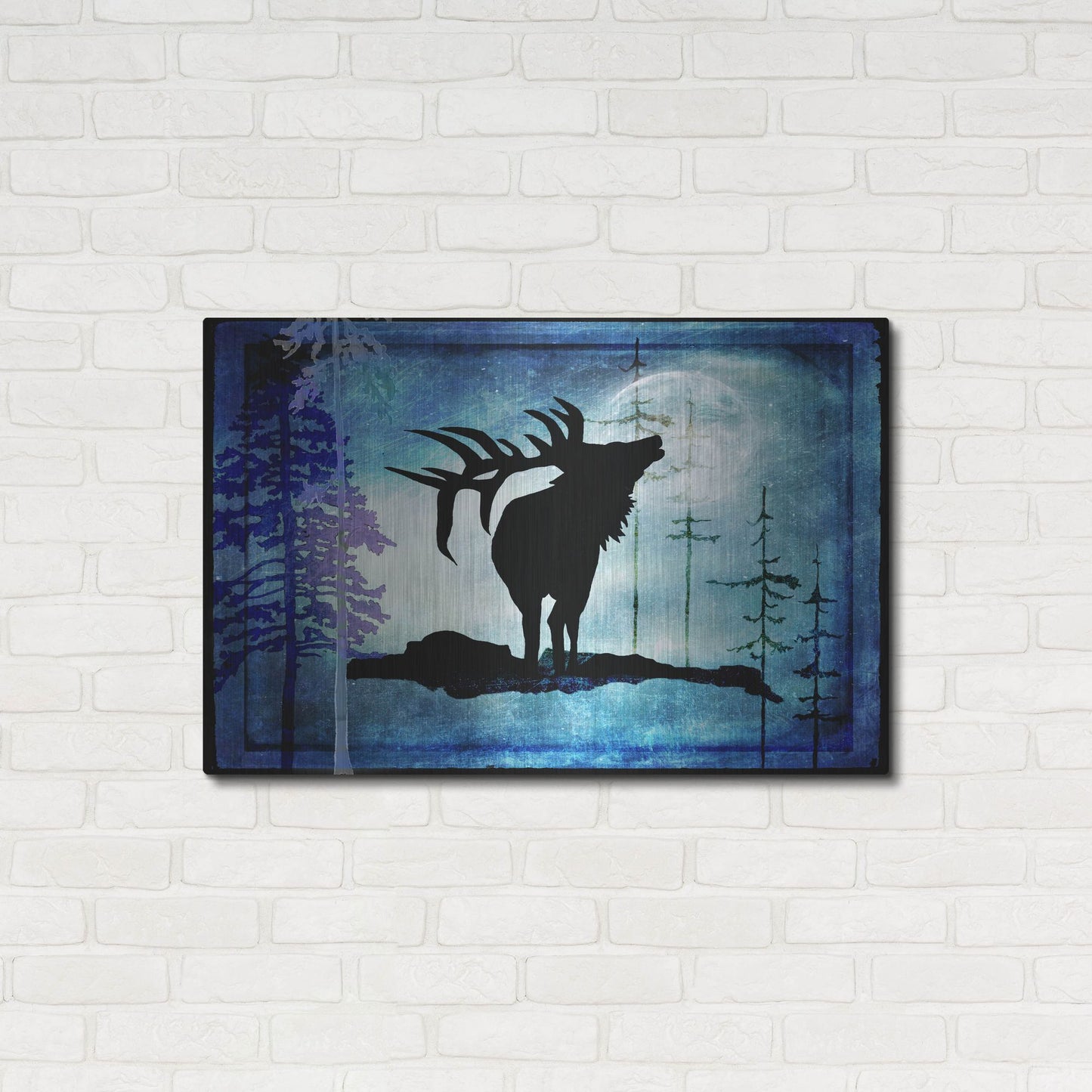 Luxe Metal Art 'Midnight Elk' by Lightbox Journal, Metal Wall Art,36x24