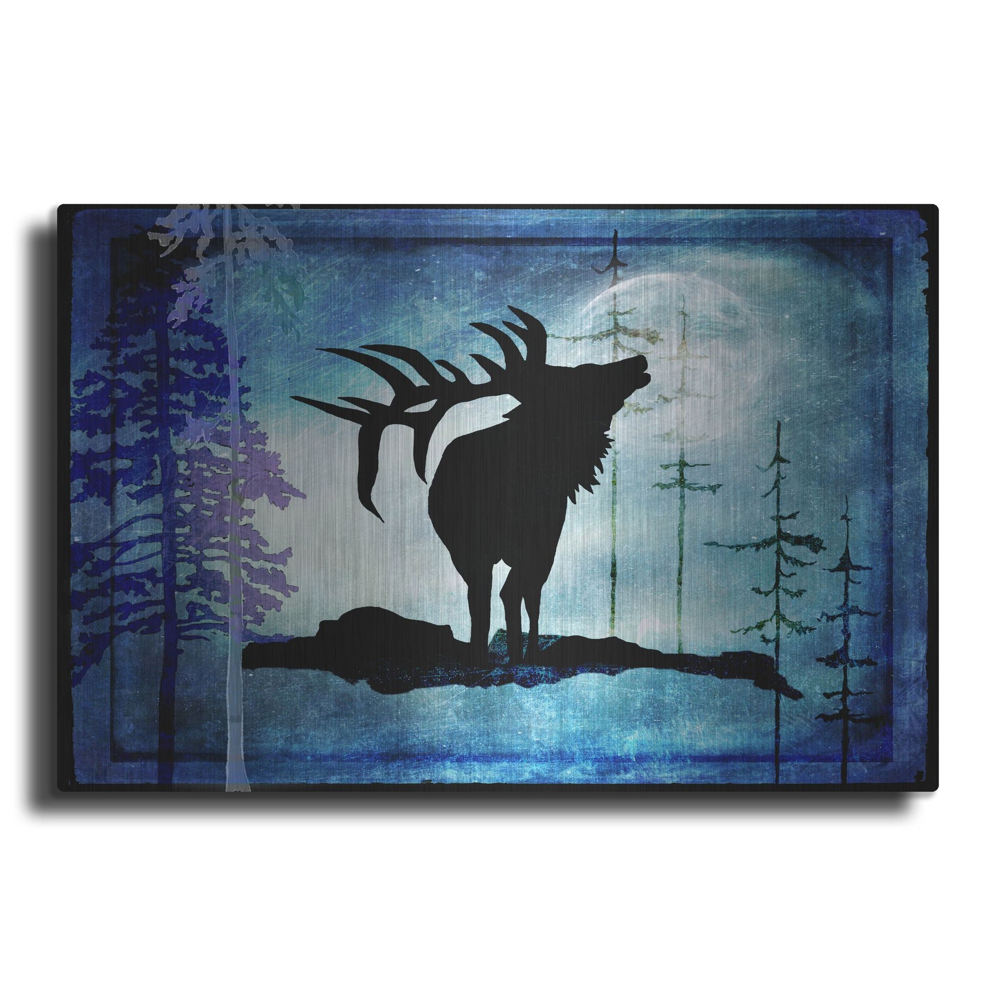 Luxe Metal Art 'Midnight Elk' by Lightbox Journal, Metal Wall Art