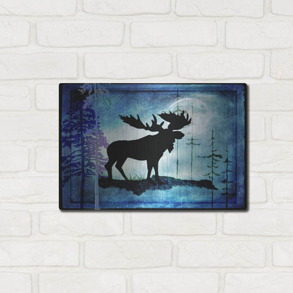 Luxe Metal Art 'Midnight Moose' by Lightbox Journal, Metal Wall Art,16x12