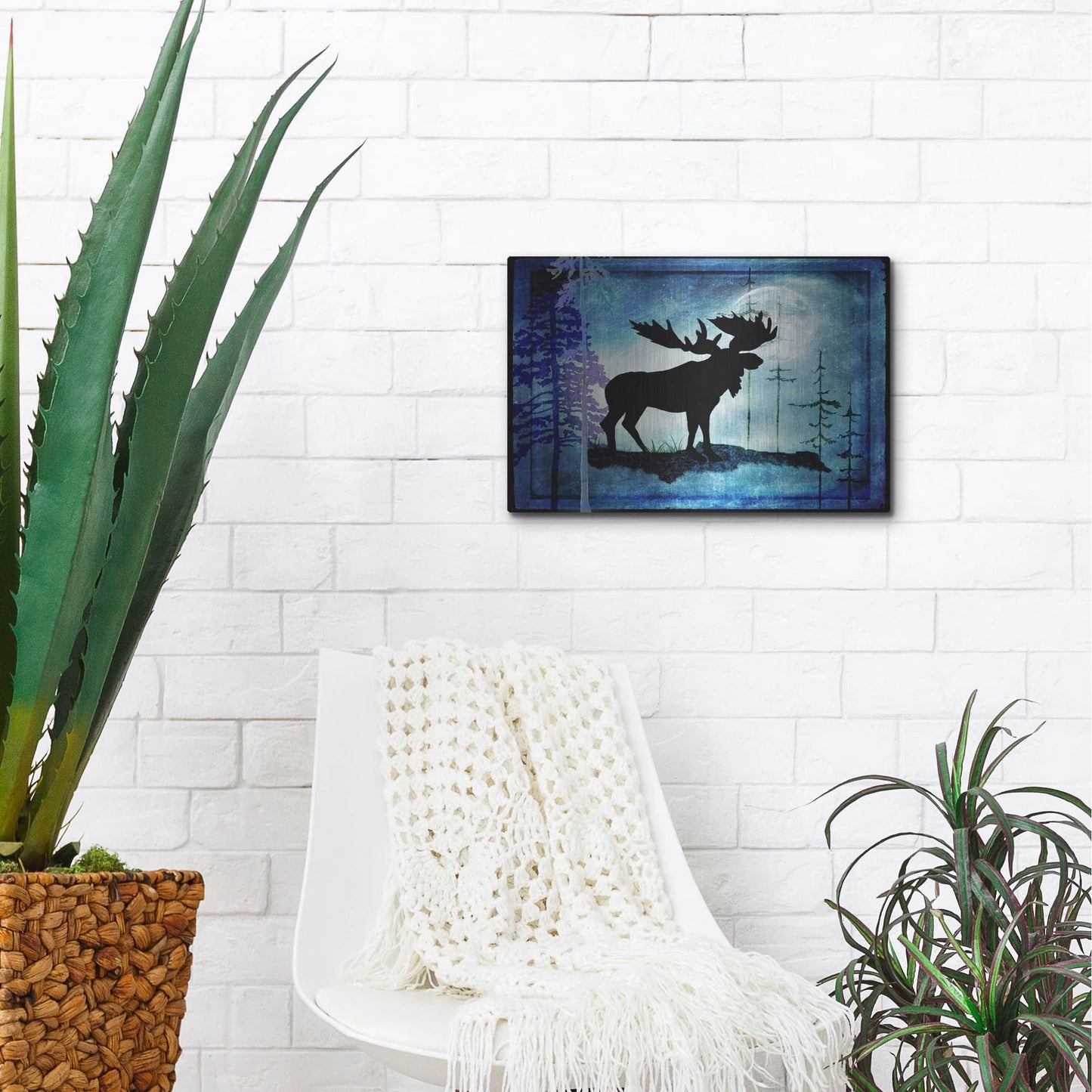 Luxe Metal Art 'Midnight Moose' by Lightbox Journal, Metal Wall Art,16x12
