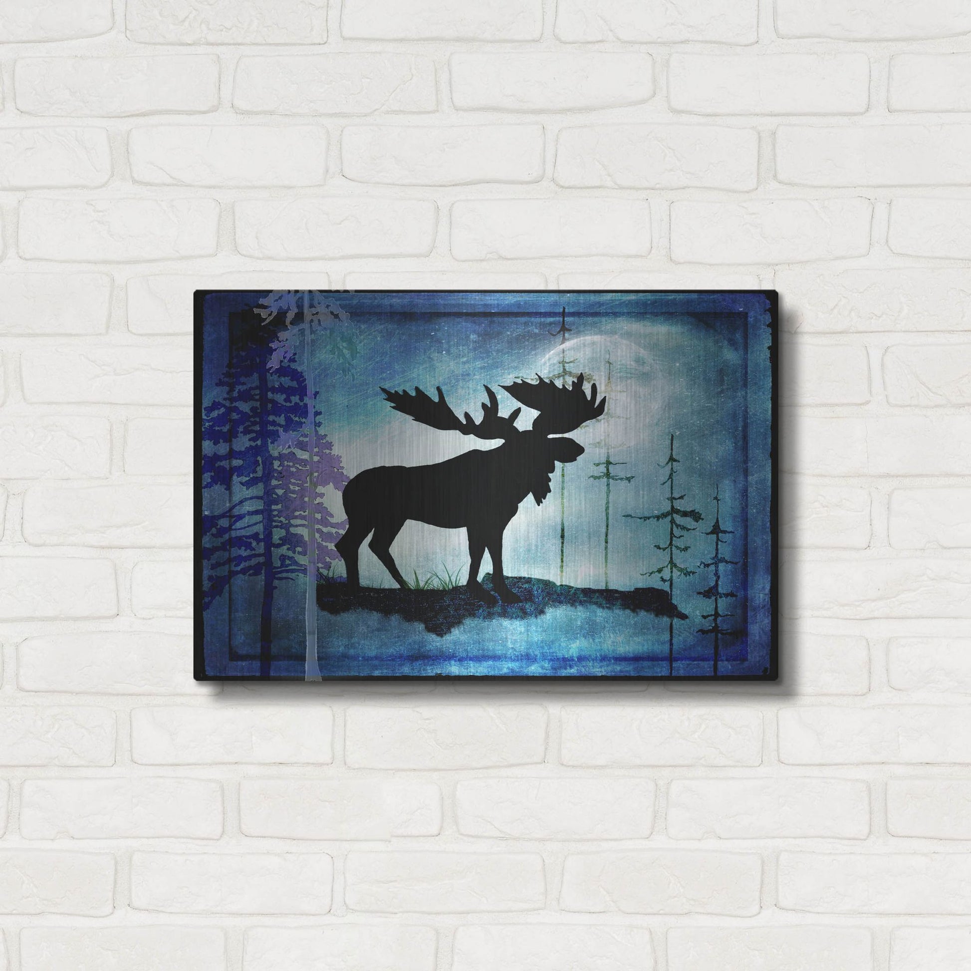 Luxe Metal Art 'Midnight Moose' by Lightbox Journal, Metal Wall Art,24x16