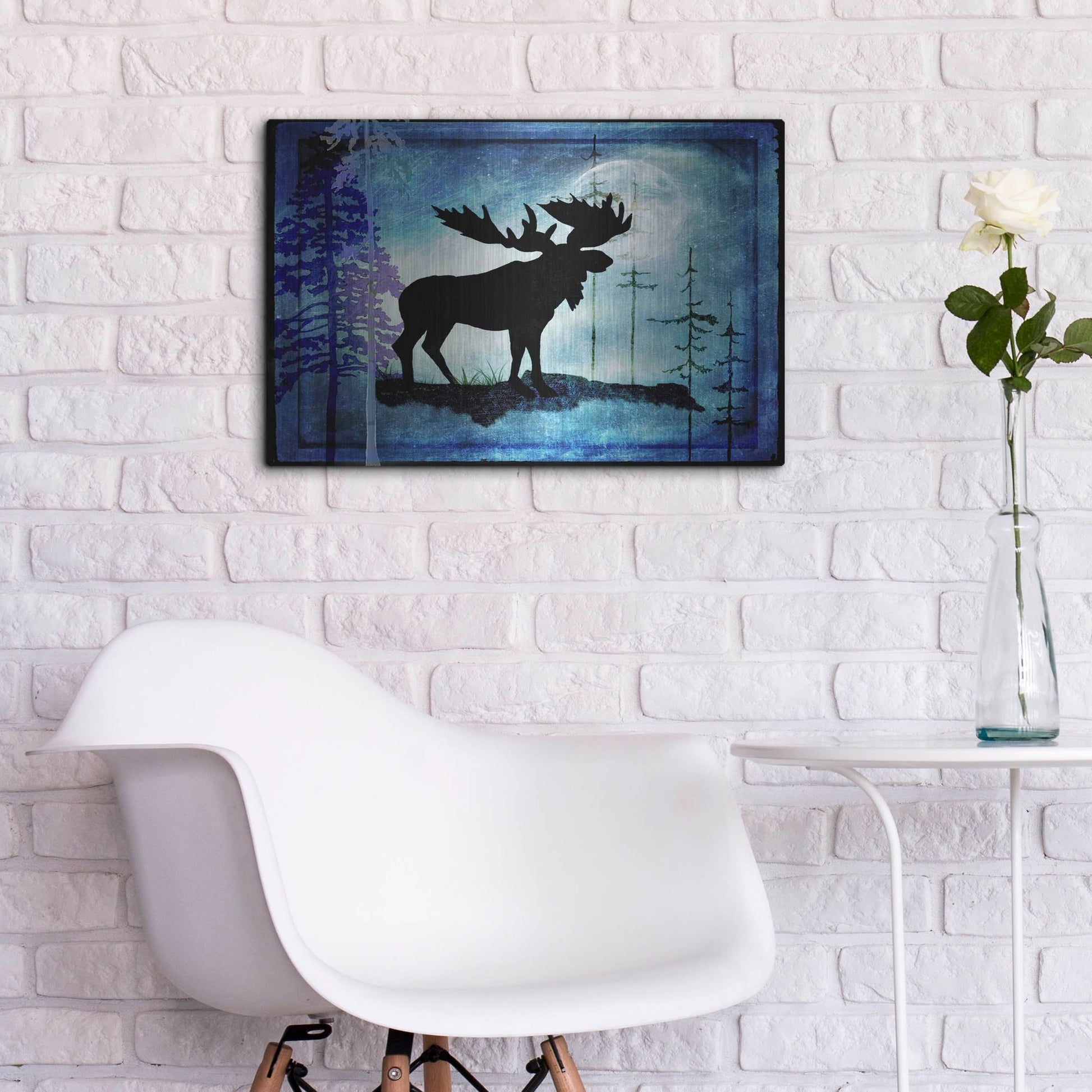 Luxe Metal Art 'Midnight Moose' by Lightbox Journal, Metal Wall Art,24x16