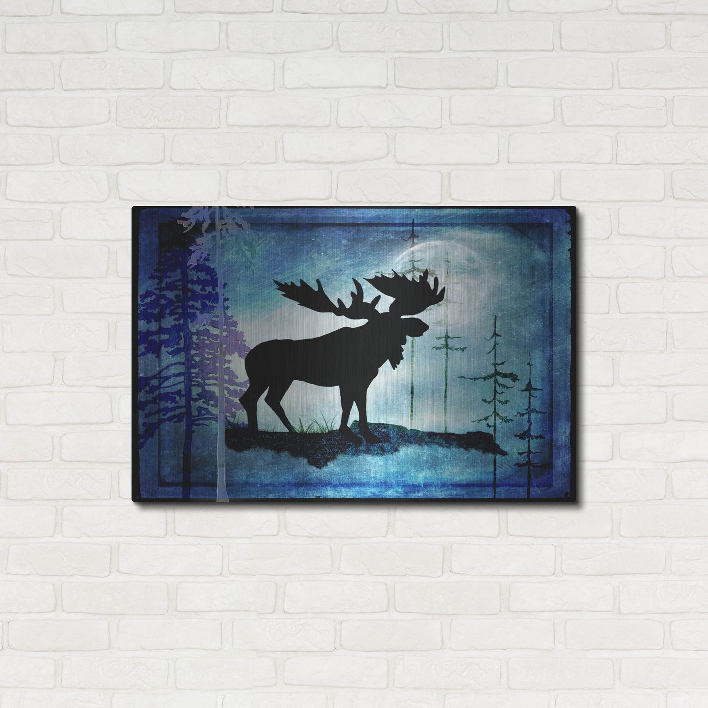 Luxe Metal Art 'Midnight Moose' by Lightbox Journal, Metal Wall Art,36x24
