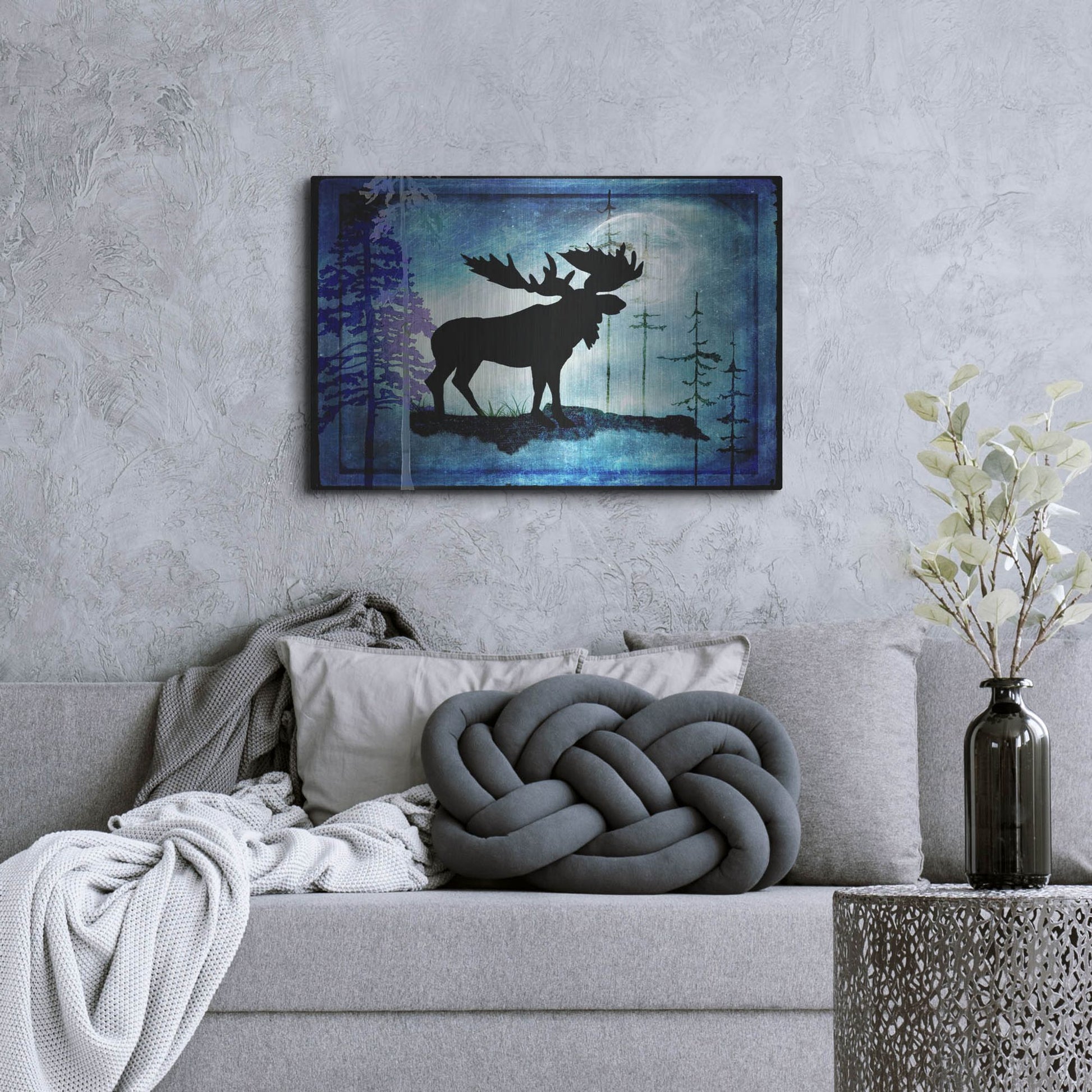 Luxe Metal Art 'Midnight Moose' by Lightbox Journal, Metal Wall Art,36x24