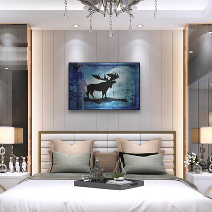 Luxe Metal Art 'Midnight Moose' by Lightbox Journal, Metal Wall Art,36x24