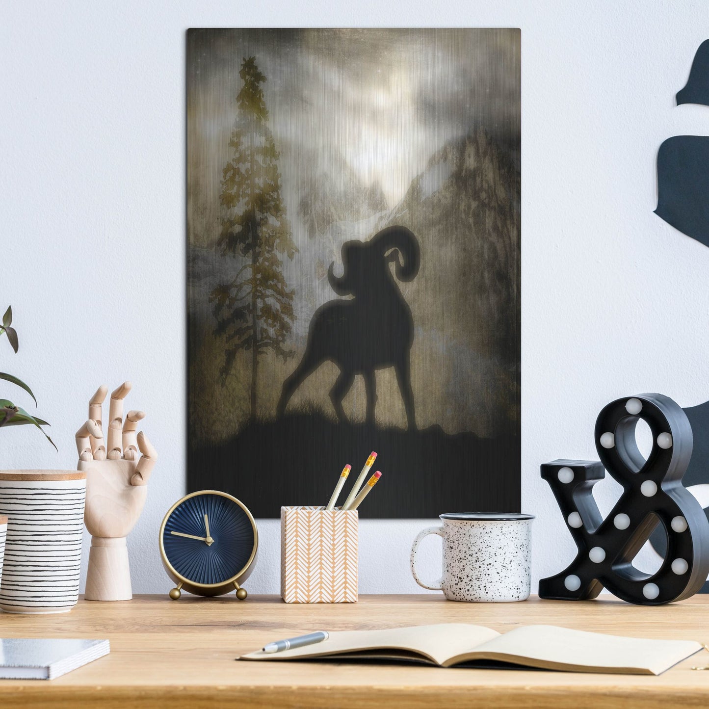 Luxe Metal Art 'Mystic Big Horn' by Lightbox Journal, Metal Wall Art,12x16