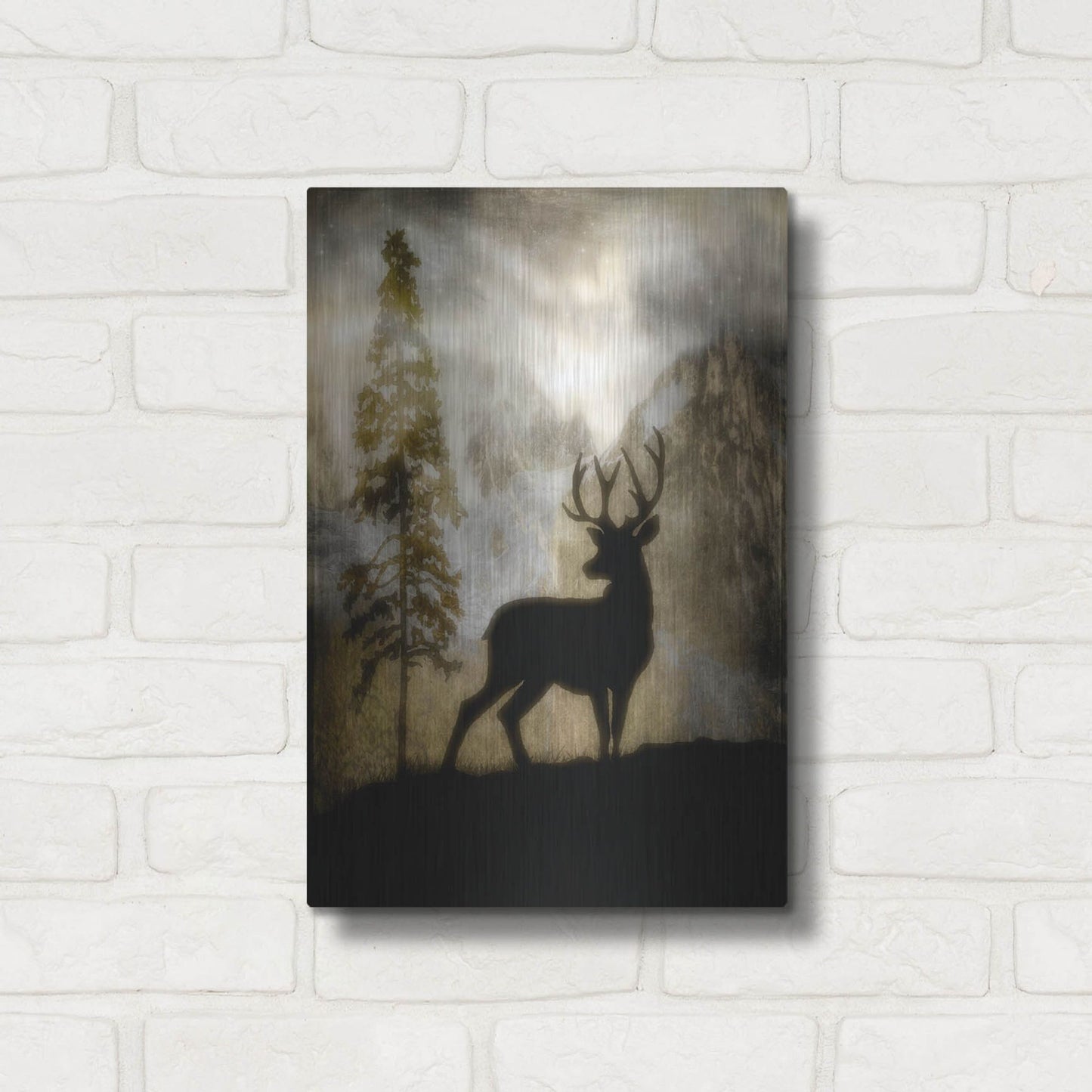 Luxe Metal Art 'Mystic Deer' by Lightbox Journal, Metal Wall Art,12x16