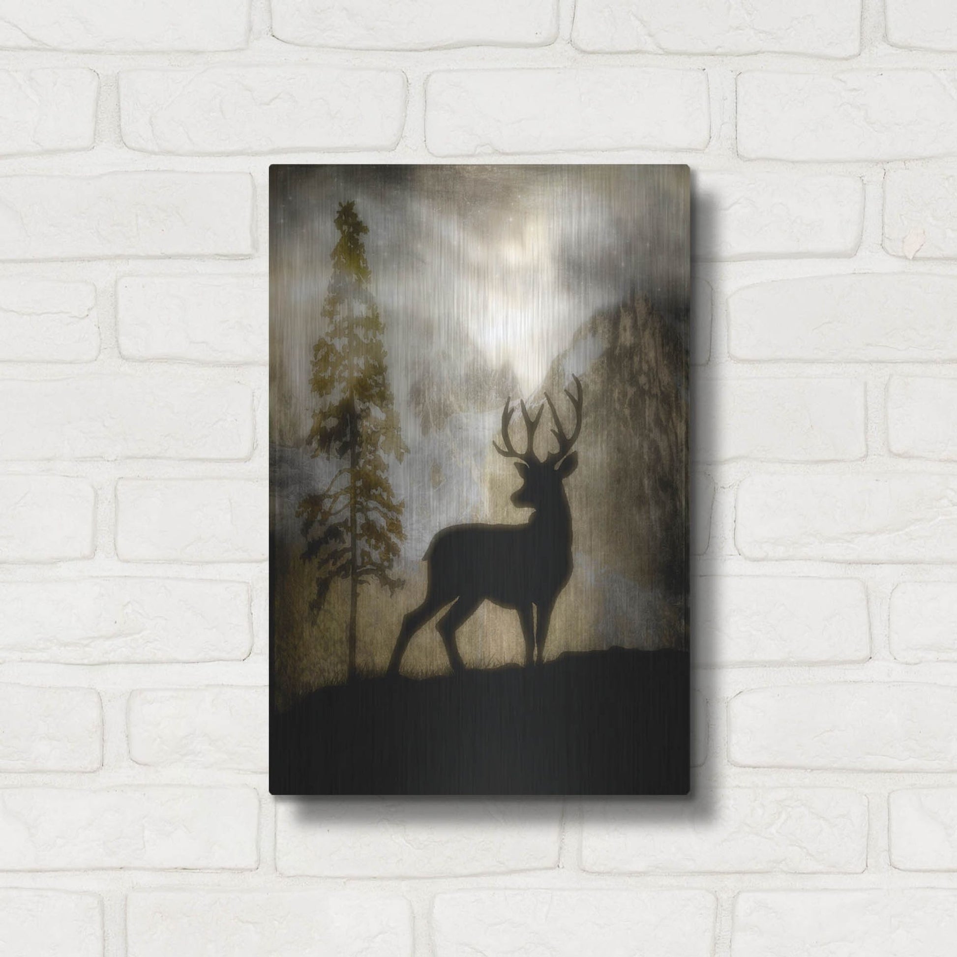 Luxe Metal Art 'Mystic Deer' by Lightbox Journal, Metal Wall Art,12x16