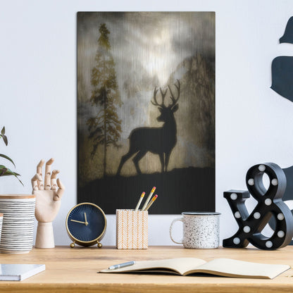 Luxe Metal Art 'Mystic Deer' by Lightbox Journal, Metal Wall Art,12x16