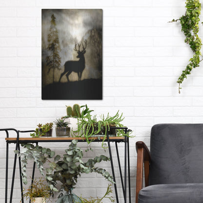 Luxe Metal Art 'Mystic Deer' by Lightbox Journal, Metal Wall Art,12x16