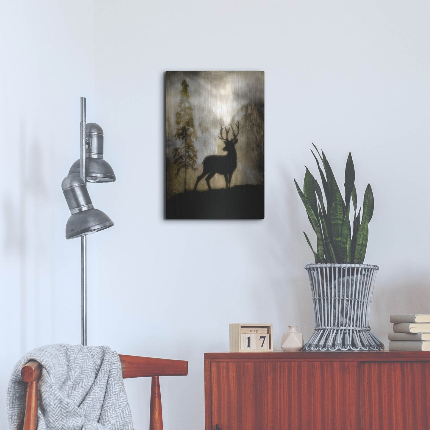 Luxe Metal Art 'Mystic Deer' by Lightbox Journal, Metal Wall Art,16x24