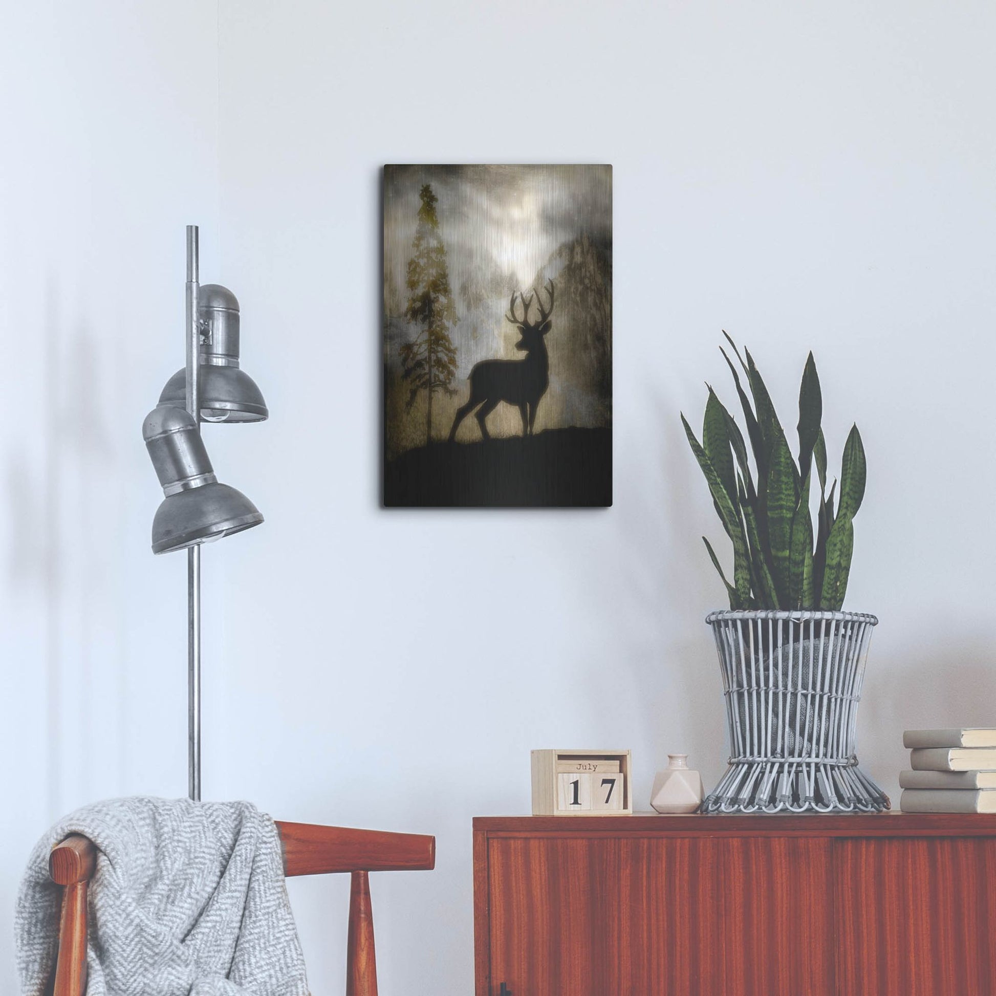Luxe Metal Art 'Mystic Deer' by Lightbox Journal, Metal Wall Art,16x24