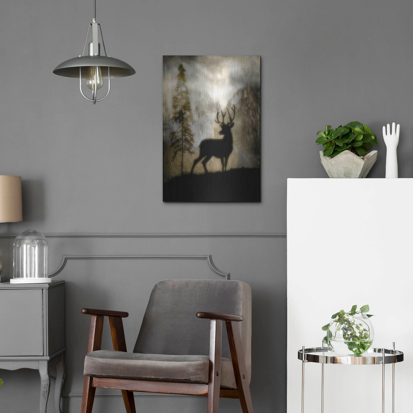 Luxe Metal Art 'Mystic Deer' by Lightbox Journal, Metal Wall Art,16x24