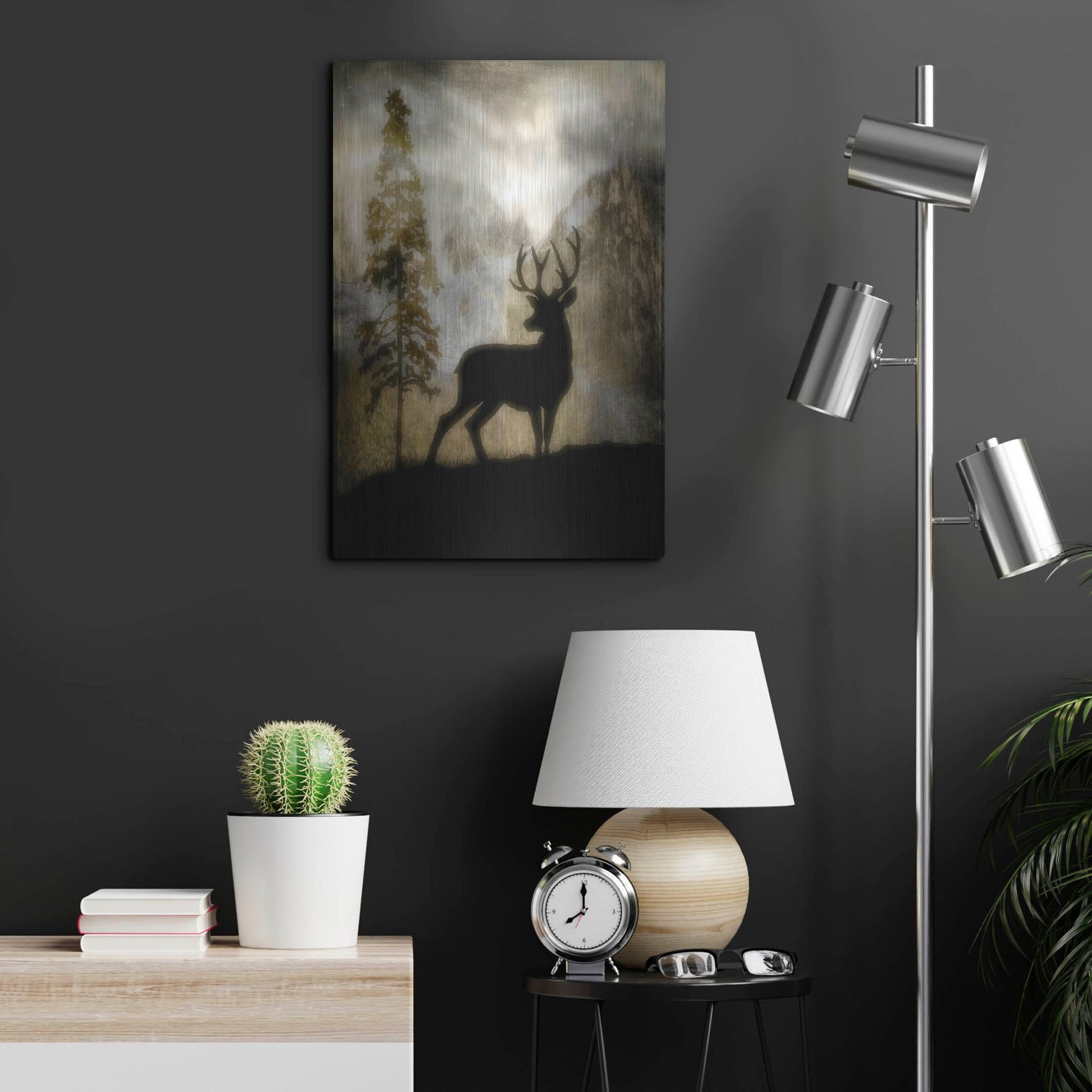 Luxe Metal Art 'Mystic Deer' by Lightbox Journal, Metal Wall Art,16x24