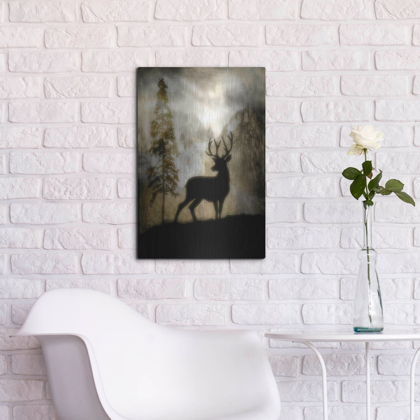 Luxe Metal Art 'Mystic Deer' by Lightbox Journal, Metal Wall Art,16x24