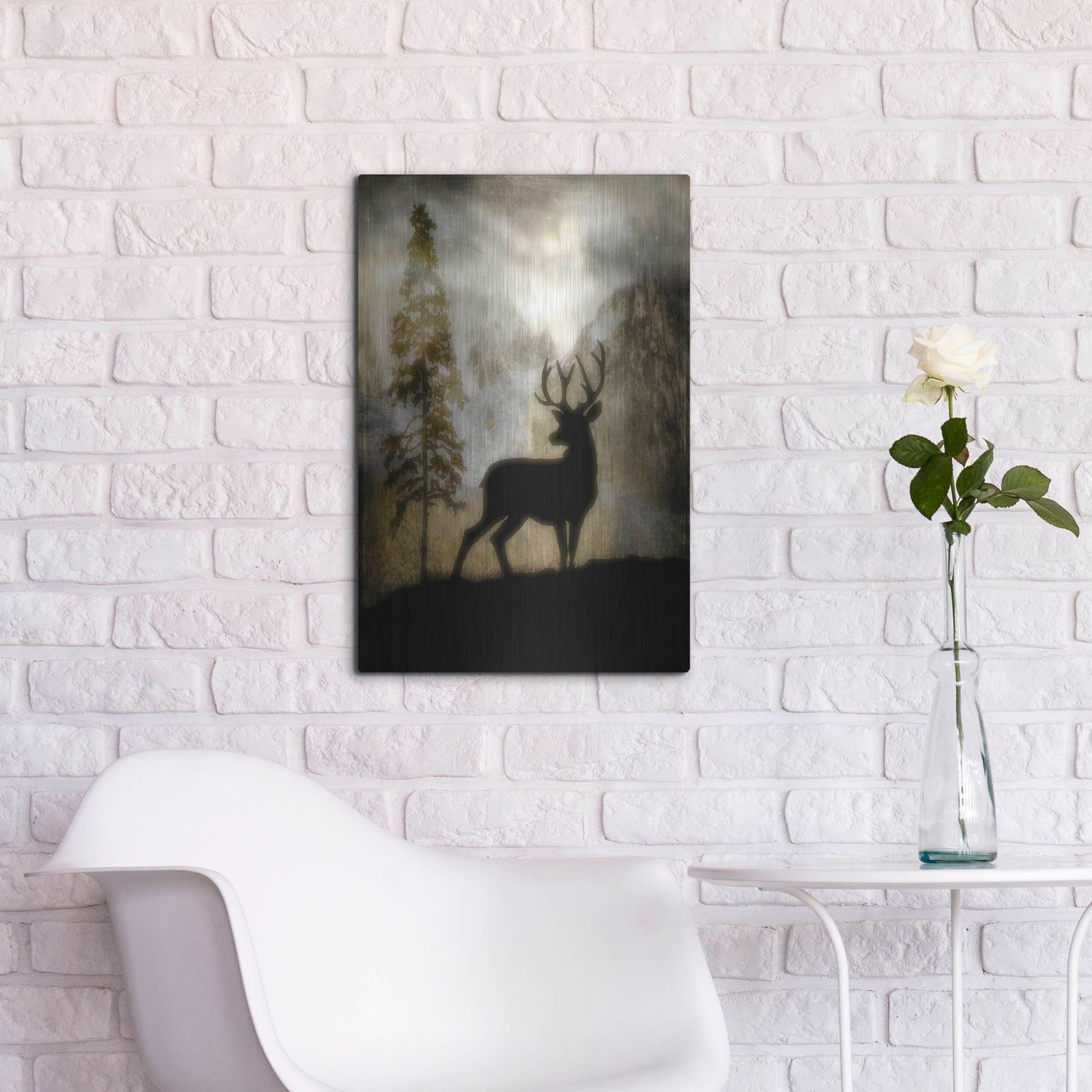 Luxe Metal Art 'Mystic Deer' by Lightbox Journal, Metal Wall Art,16x24