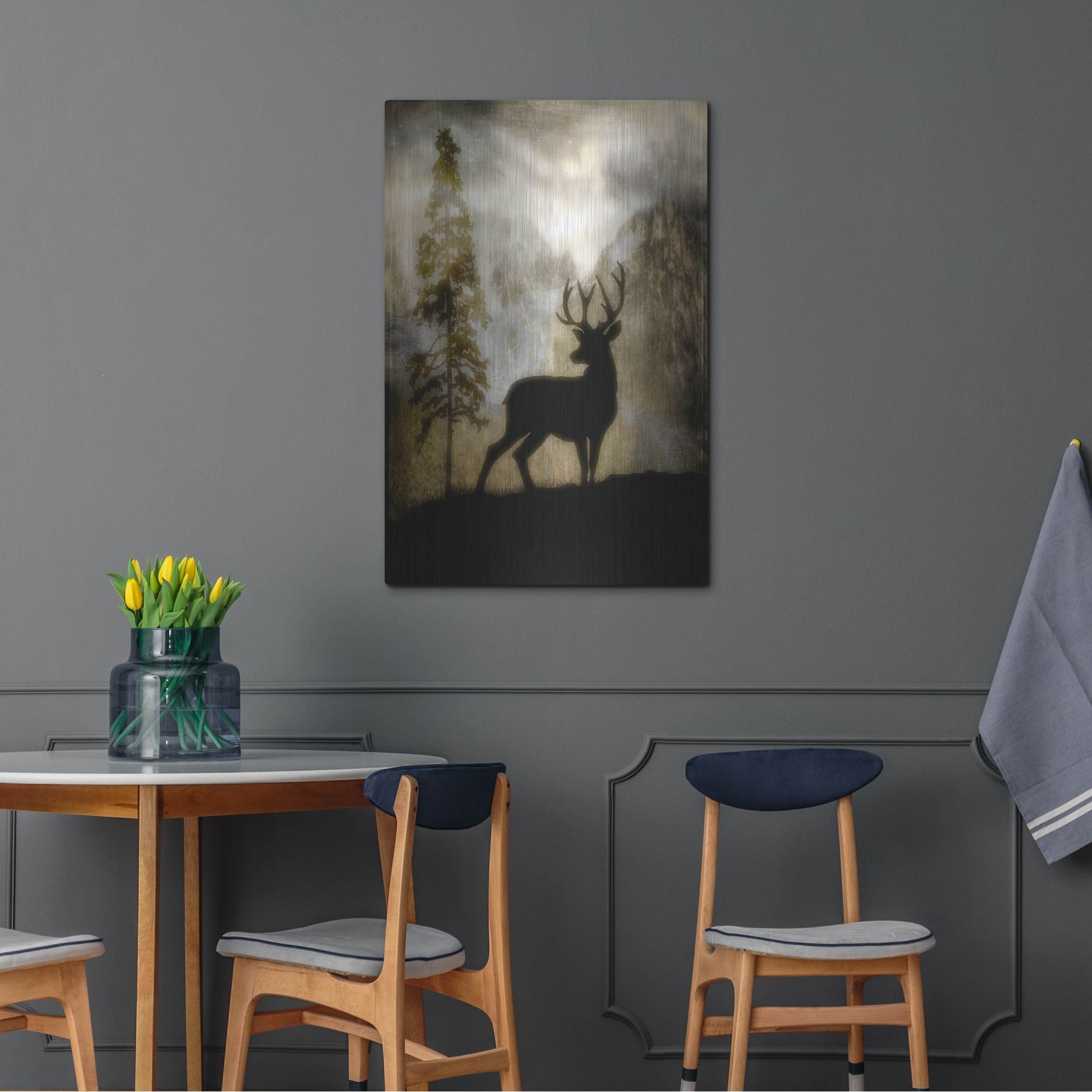 Luxe Metal Art 'Mystic Deer' by Lightbox Journal, Metal Wall Art,24x36