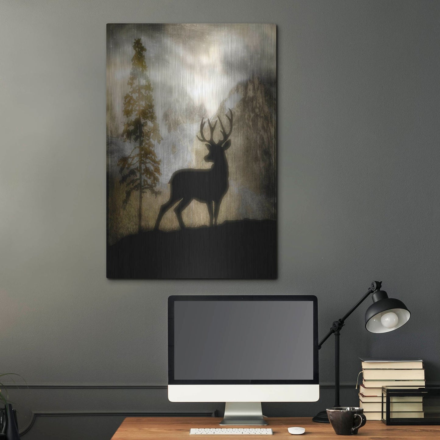 Luxe Metal Art 'Mystic Deer' by Lightbox Journal, Metal Wall Art,24x36