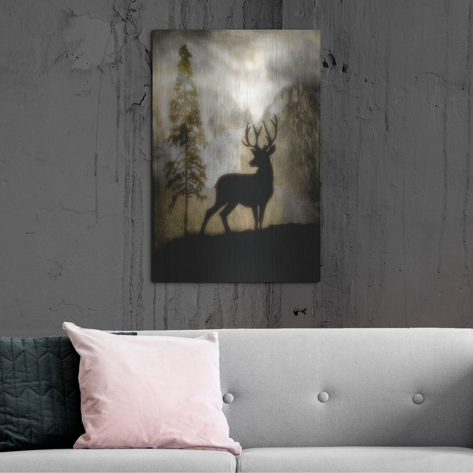 Luxe Metal Art 'Mystic Deer' by Lightbox Journal, Metal Wall Art,24x36
