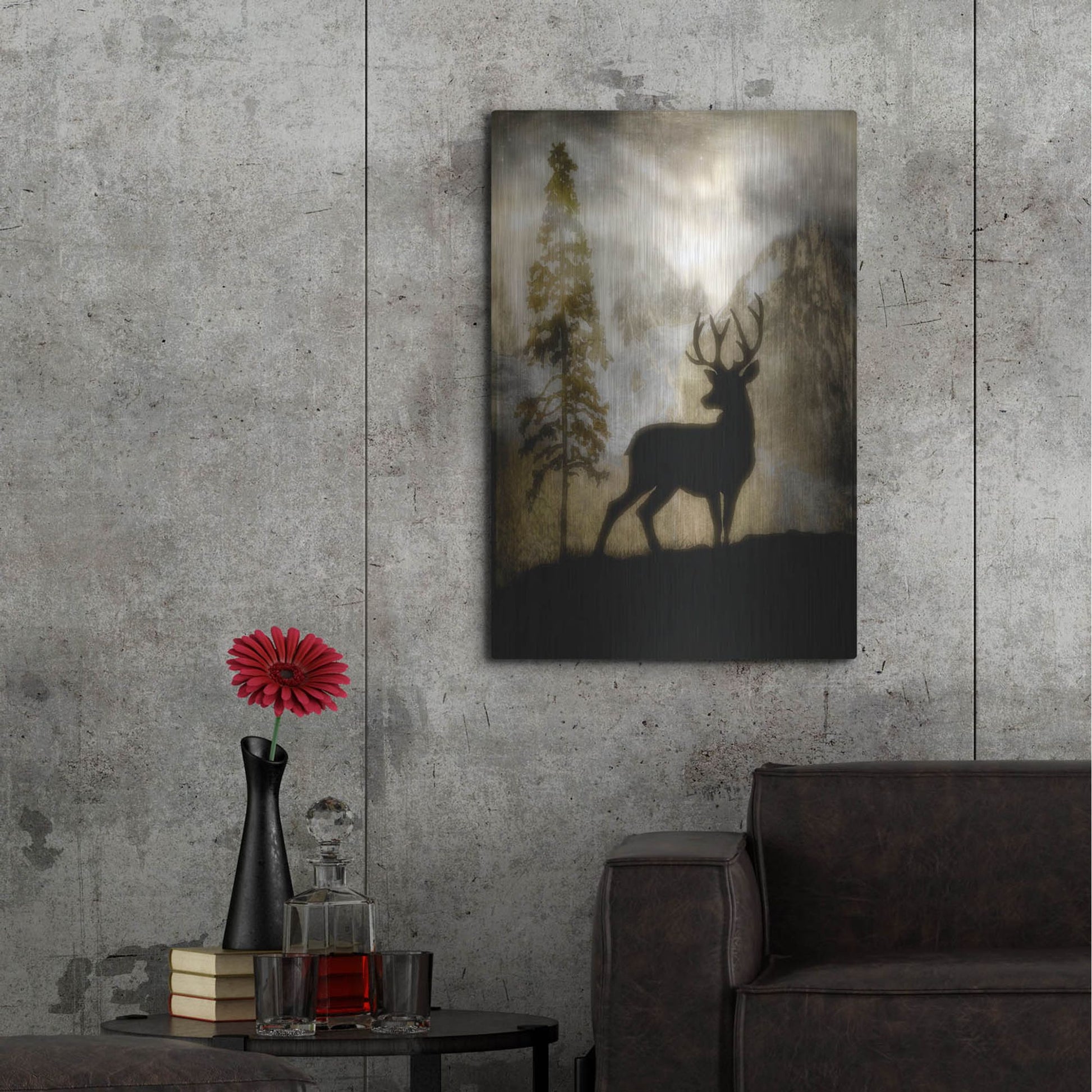 Luxe Metal Art 'Mystic Deer' by Lightbox Journal, Metal Wall Art,24x36
