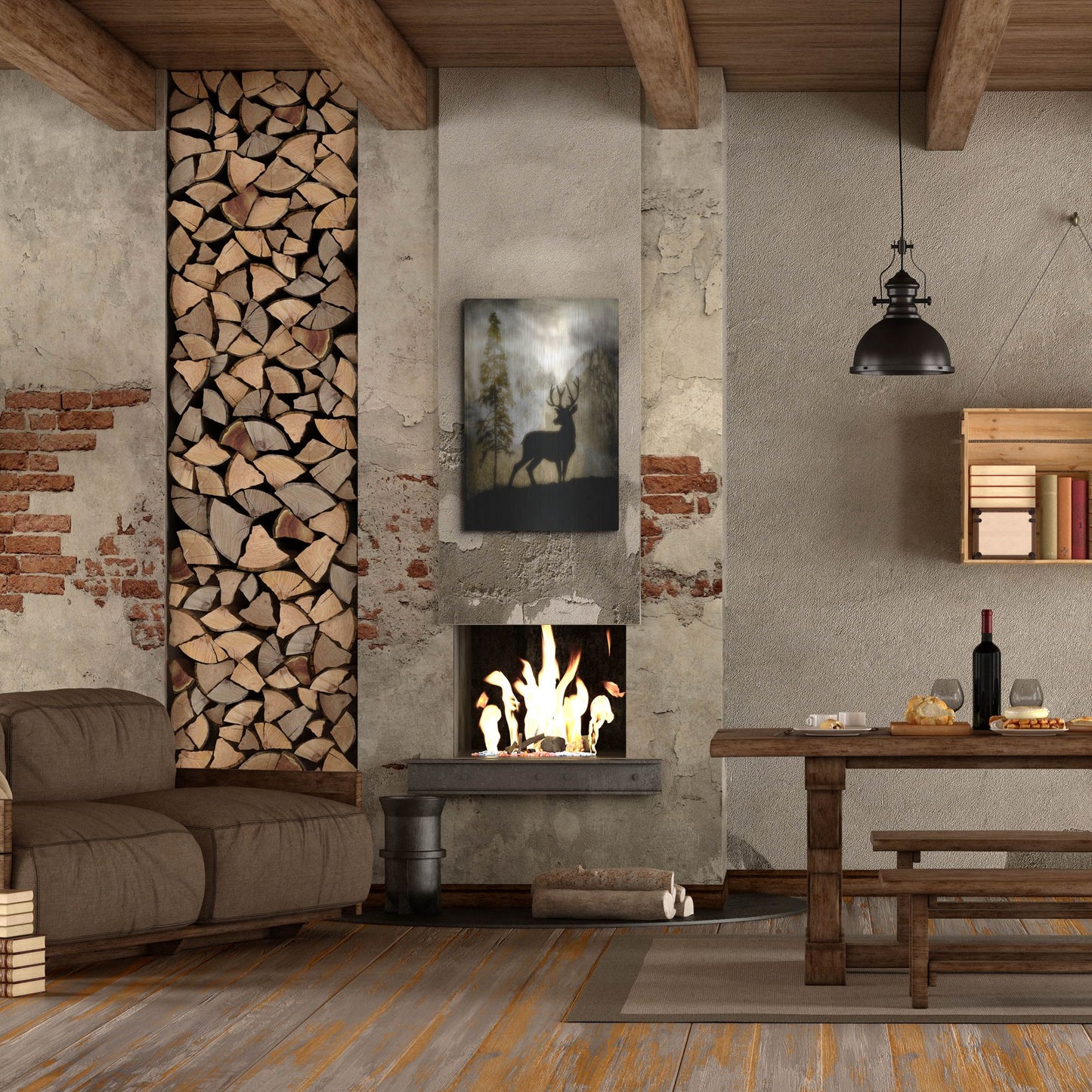 Luxe Metal Art 'Mystic Deer' by Lightbox Journal, Metal Wall Art,24x36