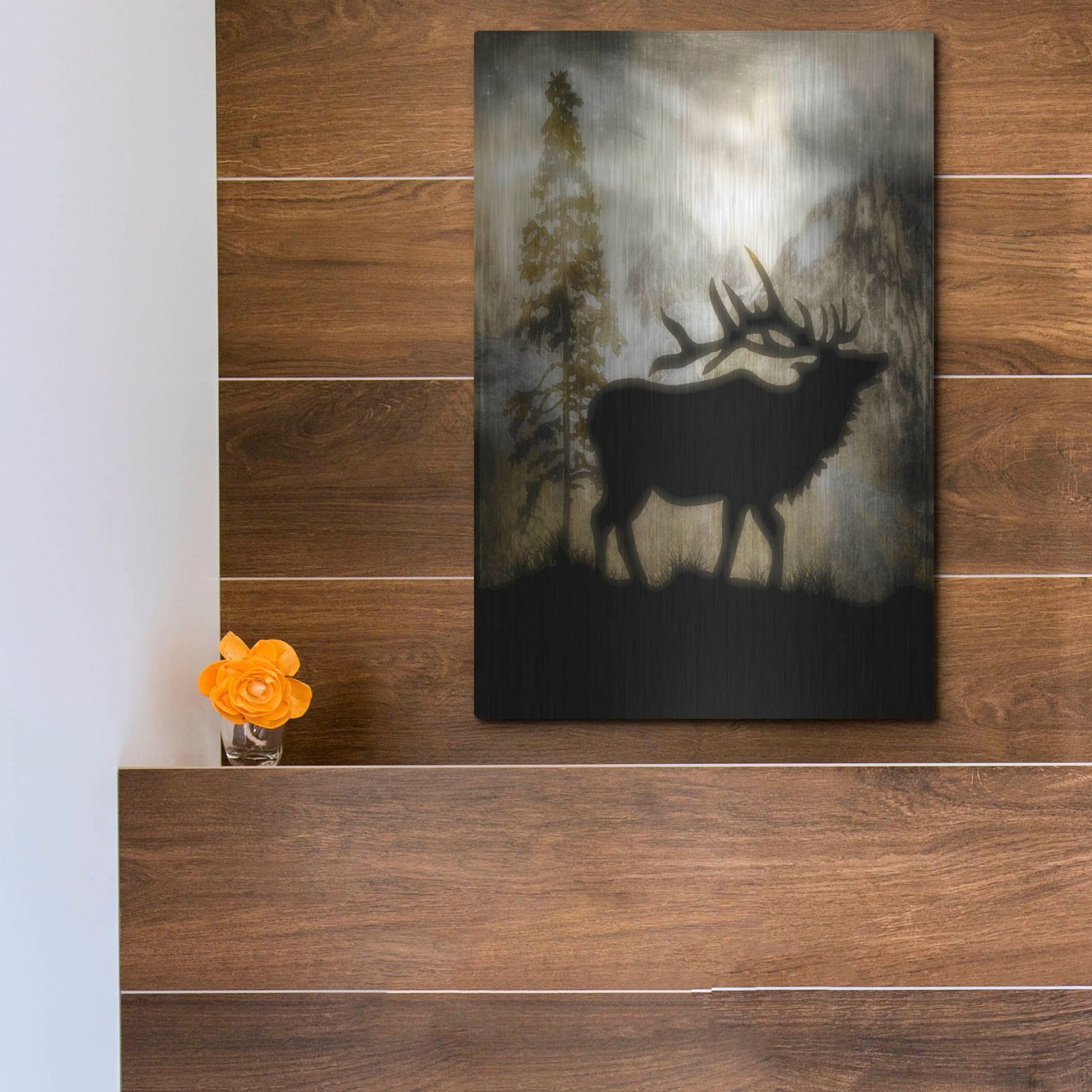 Luxe Metal Art 'Mystic Elk' by Lightbox Journal, Metal Wall Art,12x16