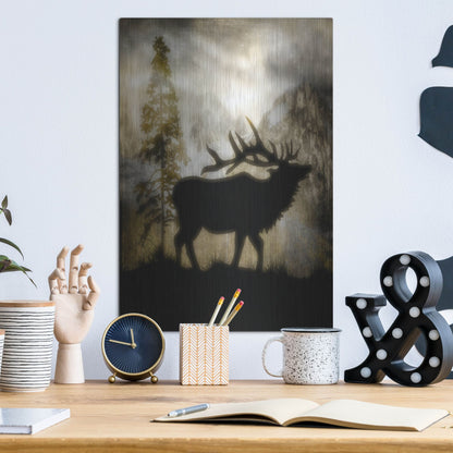 Luxe Metal Art 'Mystic Elk' by Lightbox Journal, Metal Wall Art,12x16