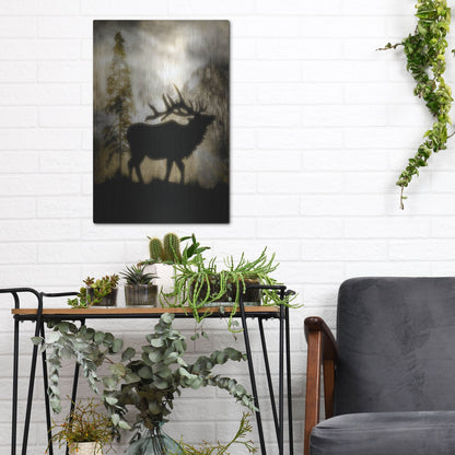 Luxe Metal Art 'Mystic Elk' by Lightbox Journal, Metal Wall Art,12x16