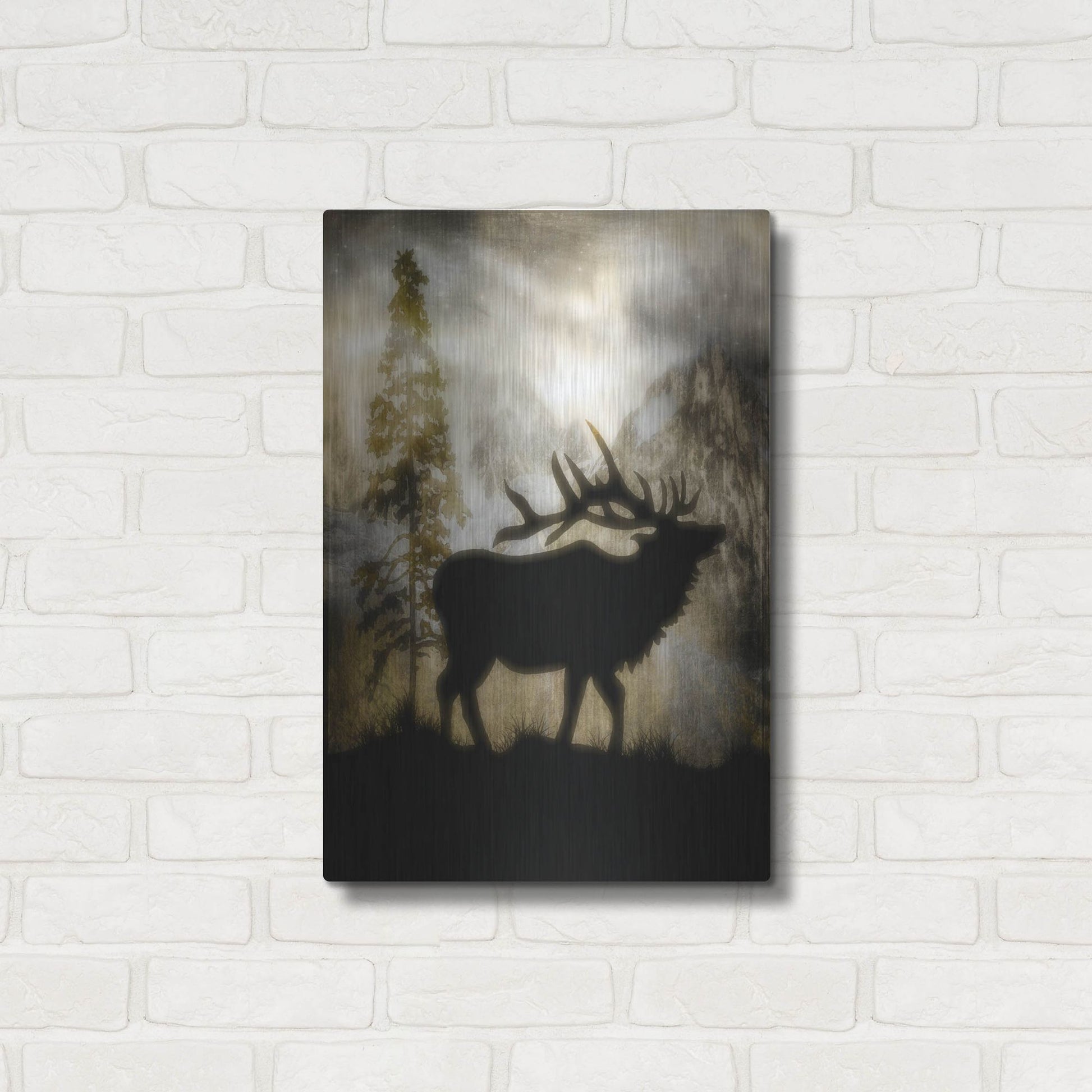 Luxe Metal Art 'Mystic Elk' by Lightbox Journal, Metal Wall Art,16x24