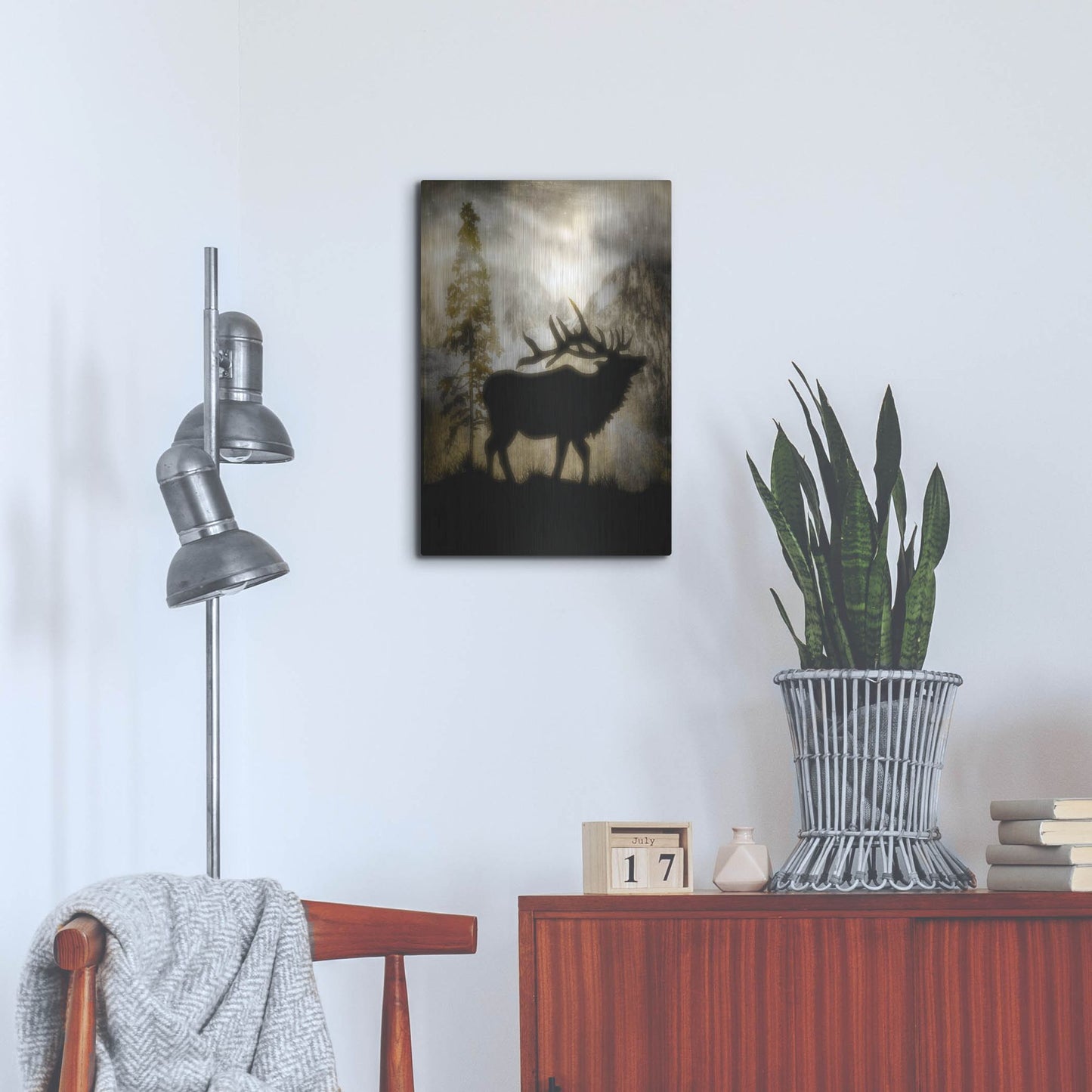 Luxe Metal Art 'Mystic Elk' by Lightbox Journal, Metal Wall Art,16x24