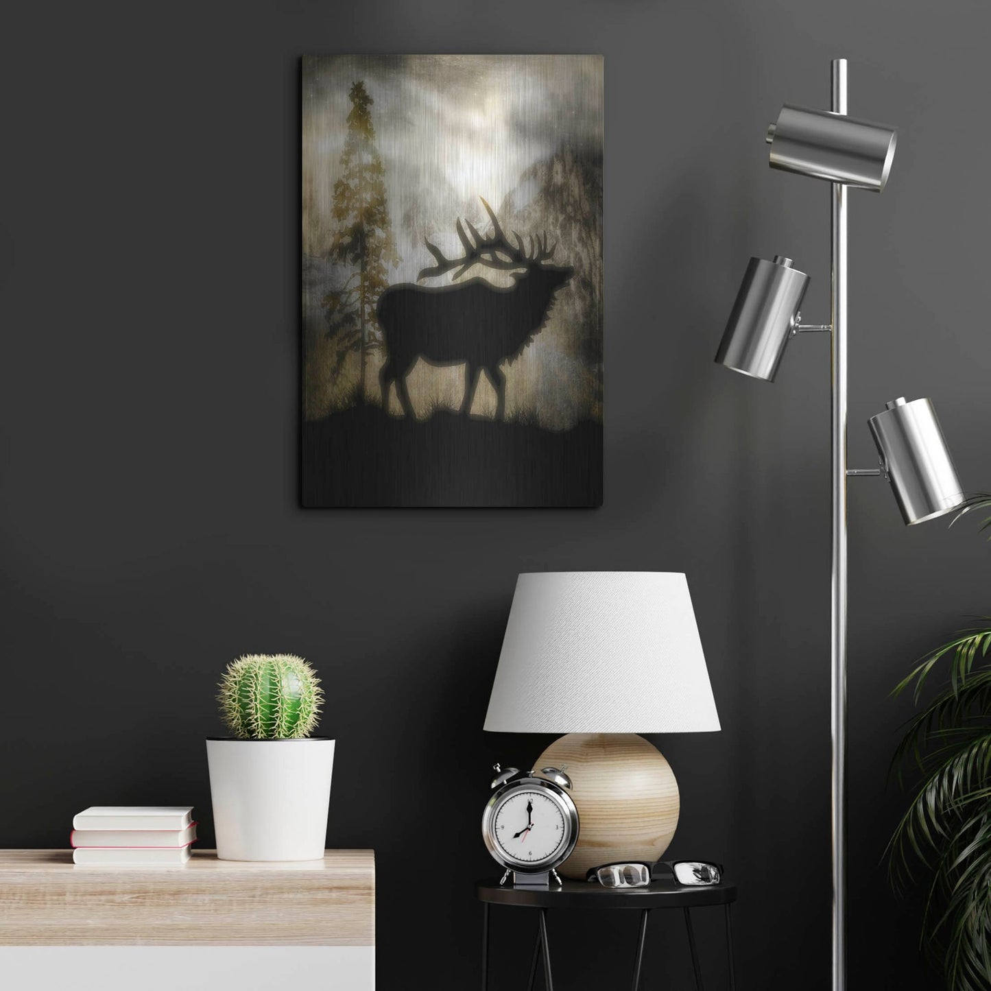 Luxe Metal Art 'Mystic Elk' by Lightbox Journal, Metal Wall Art,16x24