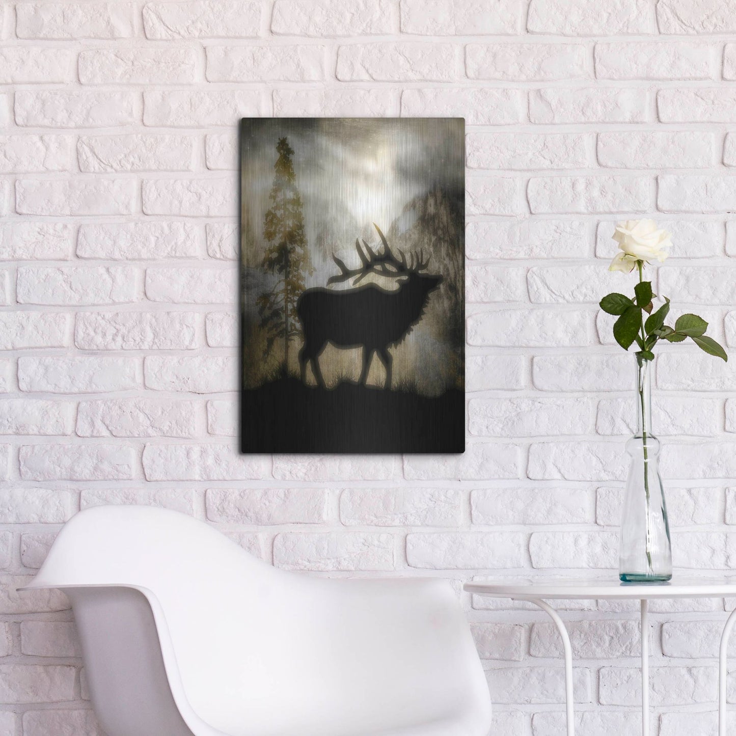 Luxe Metal Art 'Mystic Elk' by Lightbox Journal, Metal Wall Art,16x24