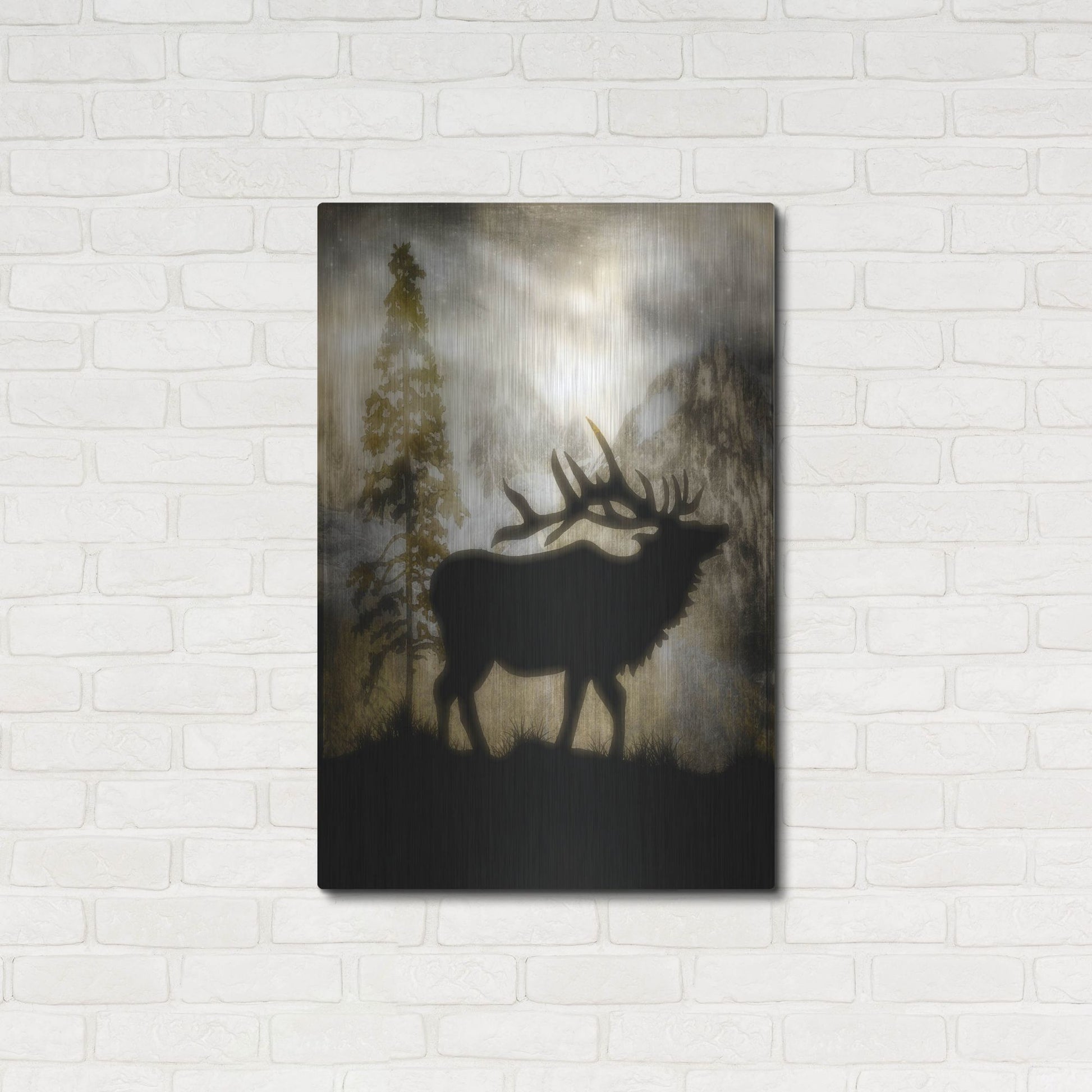 Luxe Metal Art 'Mystic Elk' by Lightbox Journal, Metal Wall Art,24x36