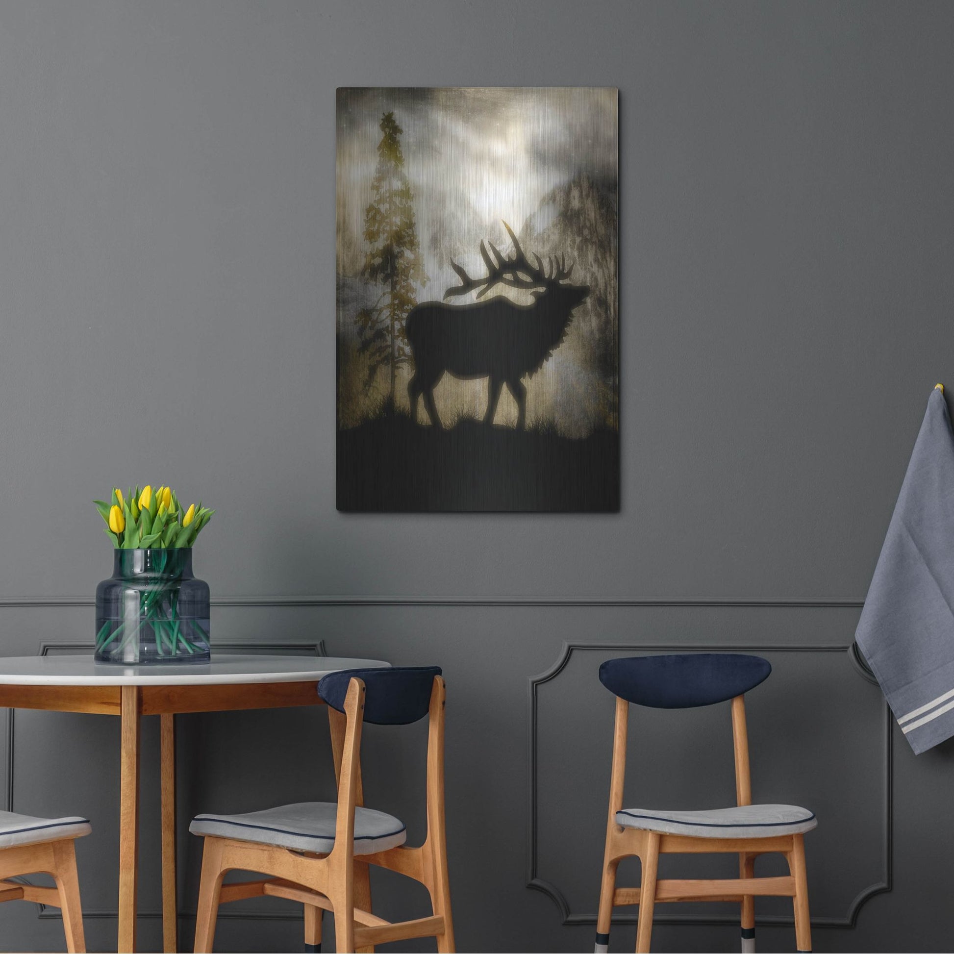 Luxe Metal Art 'Mystic Elk' by Lightbox Journal, Metal Wall Art,24x36