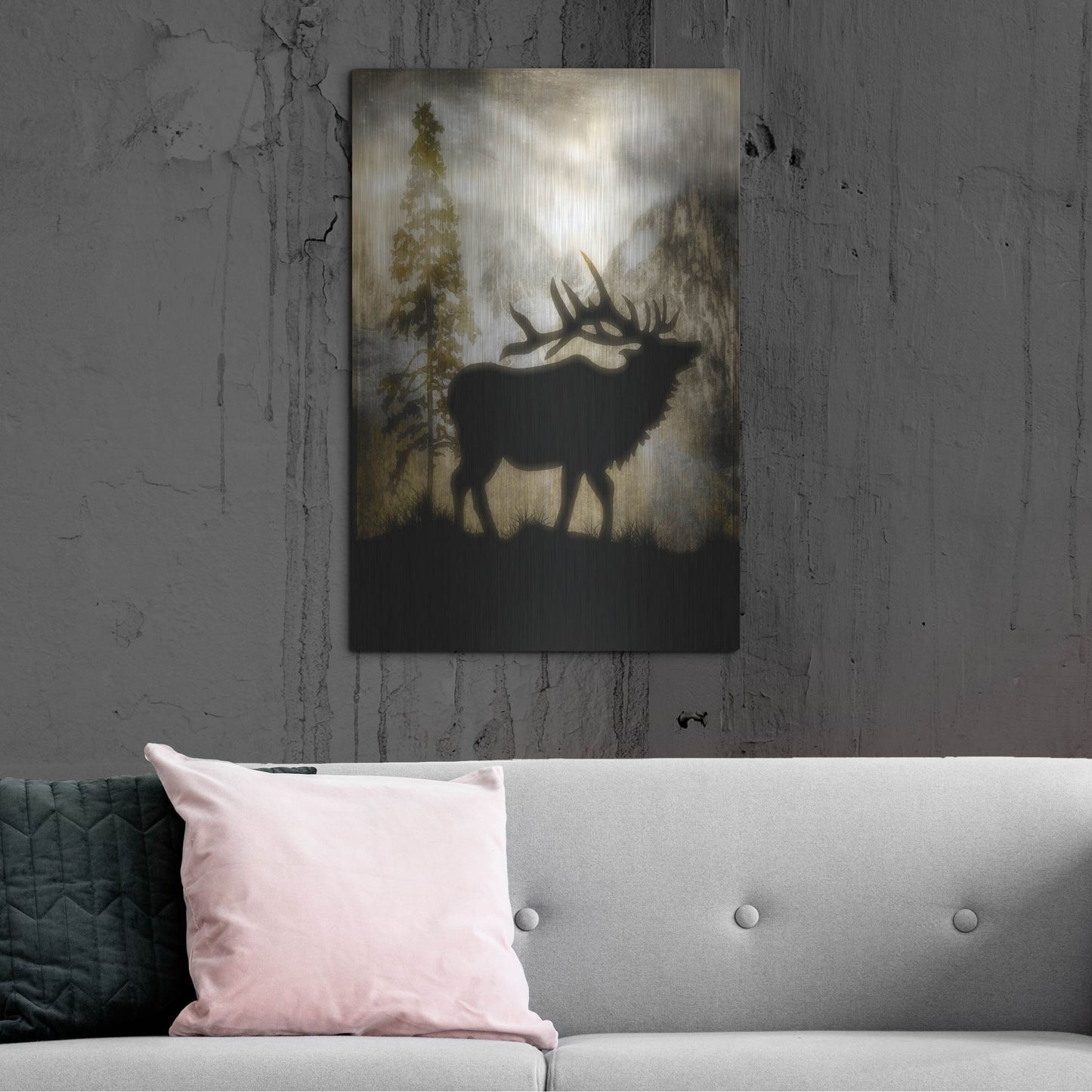 Luxe Metal Art 'Mystic Elk' by Lightbox Journal, Metal Wall Art,24x36