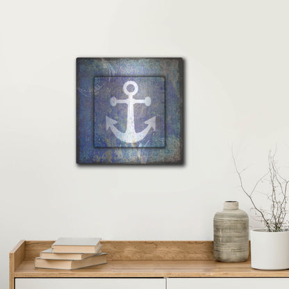 Luxe Metal Art 'Beach House Anchor' by Lightbox Journal, Metal Wall Art,12x12