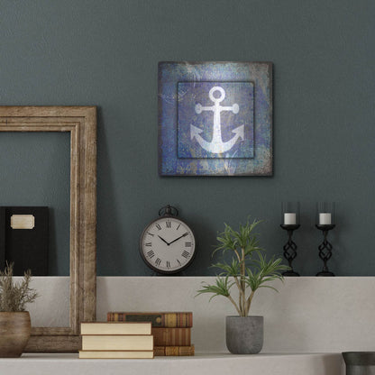 Luxe Metal Art 'Beach House Anchor' by Lightbox Journal, Metal Wall Art,12x12