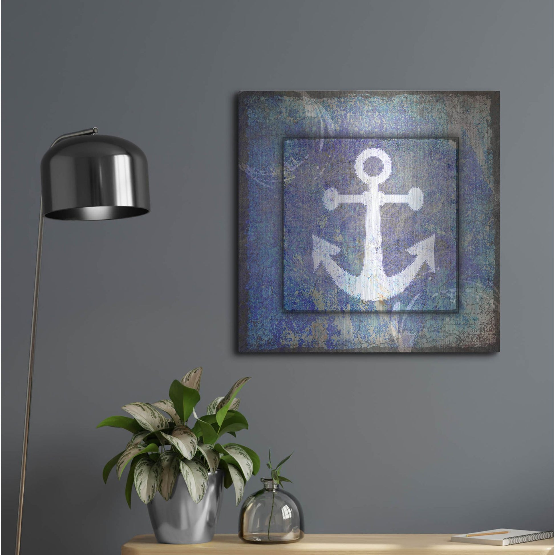 Luxe Metal Art 'Beach House Anchor' by Lightbox Journal, Metal Wall Art,24x24
